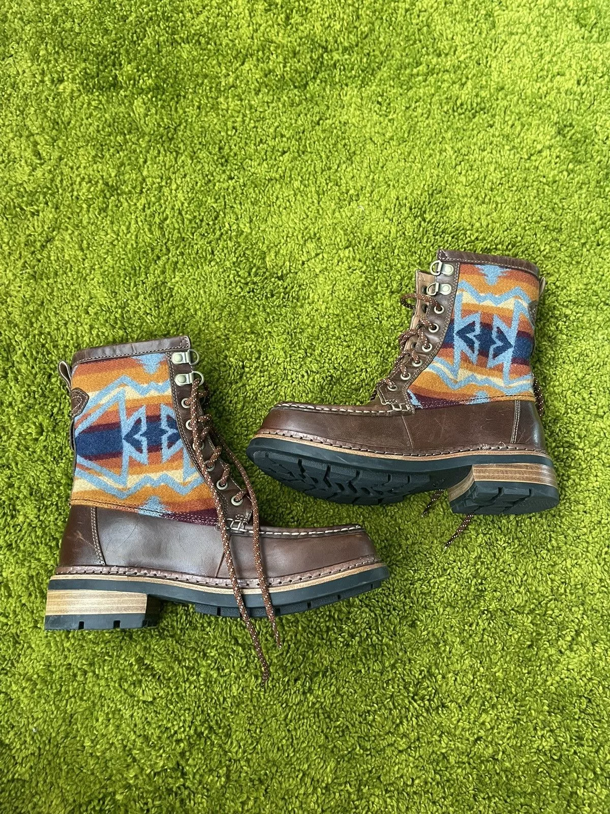 Clarks Boots Clarks × Genuine Leather × Pendleton Pendleton x Clarks wool plaid + real leather boots Brown