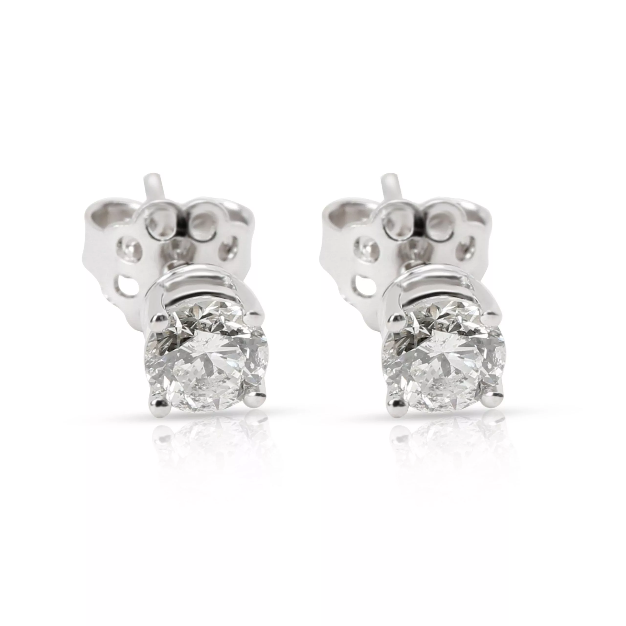 Other Rings Other 4 Prong Diamond Stud Earring in 18K White Gold H I2 (1.00 CTW)