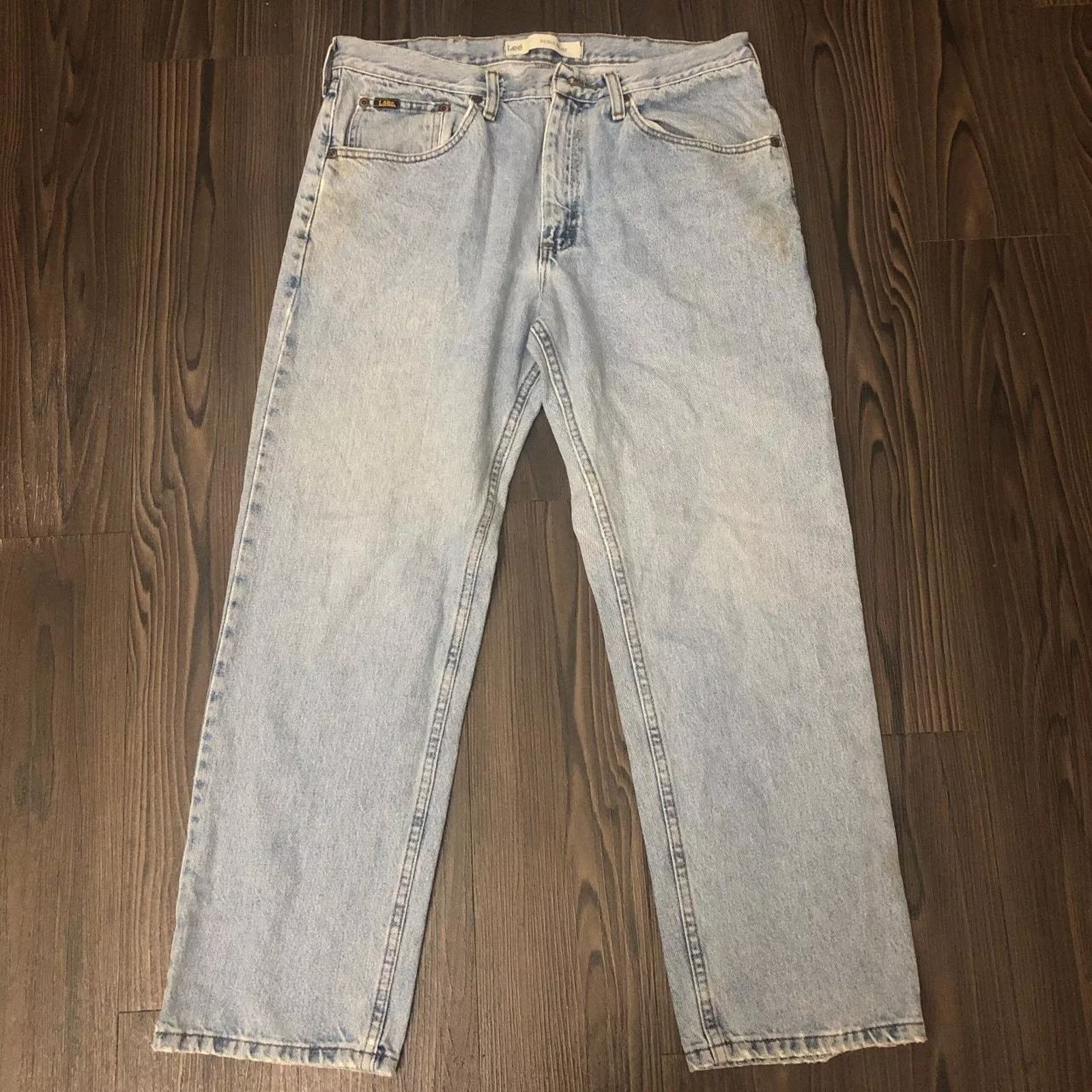 Men’s Distressed Lee Denim Jeans | 36x29 Blue