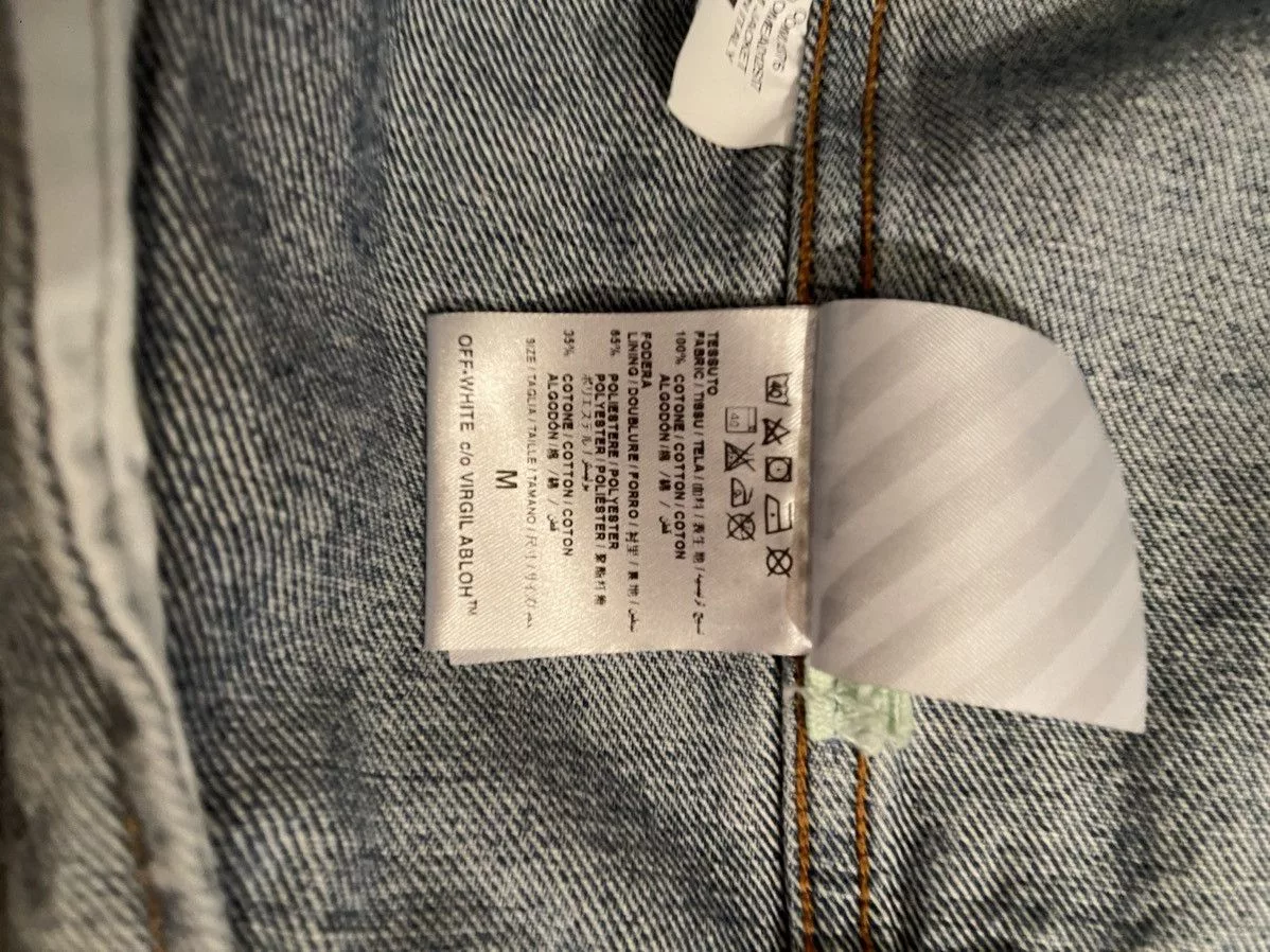 Off-White Denim Jackets Off-White ‘spray paint’ Denim Jacket Blue