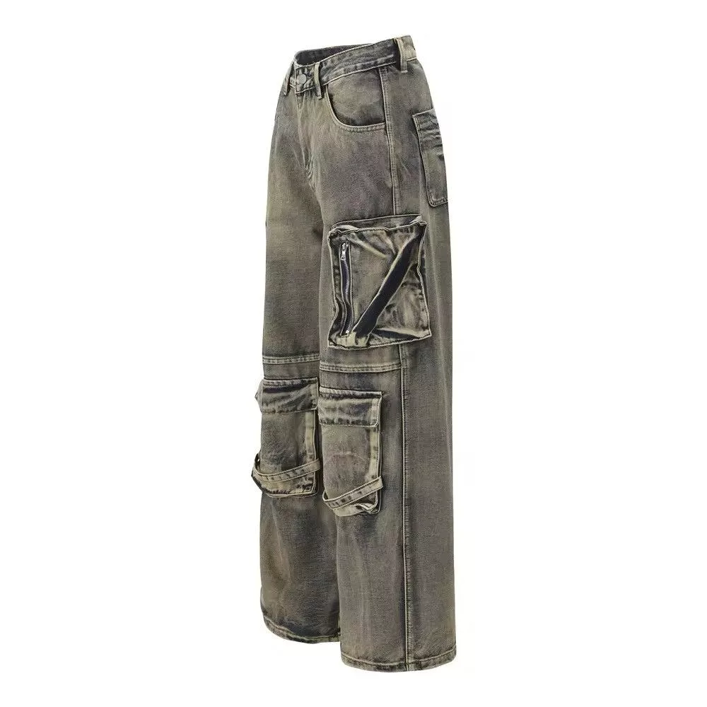 Jean Denim Jean Multi Pocket Denim Gray