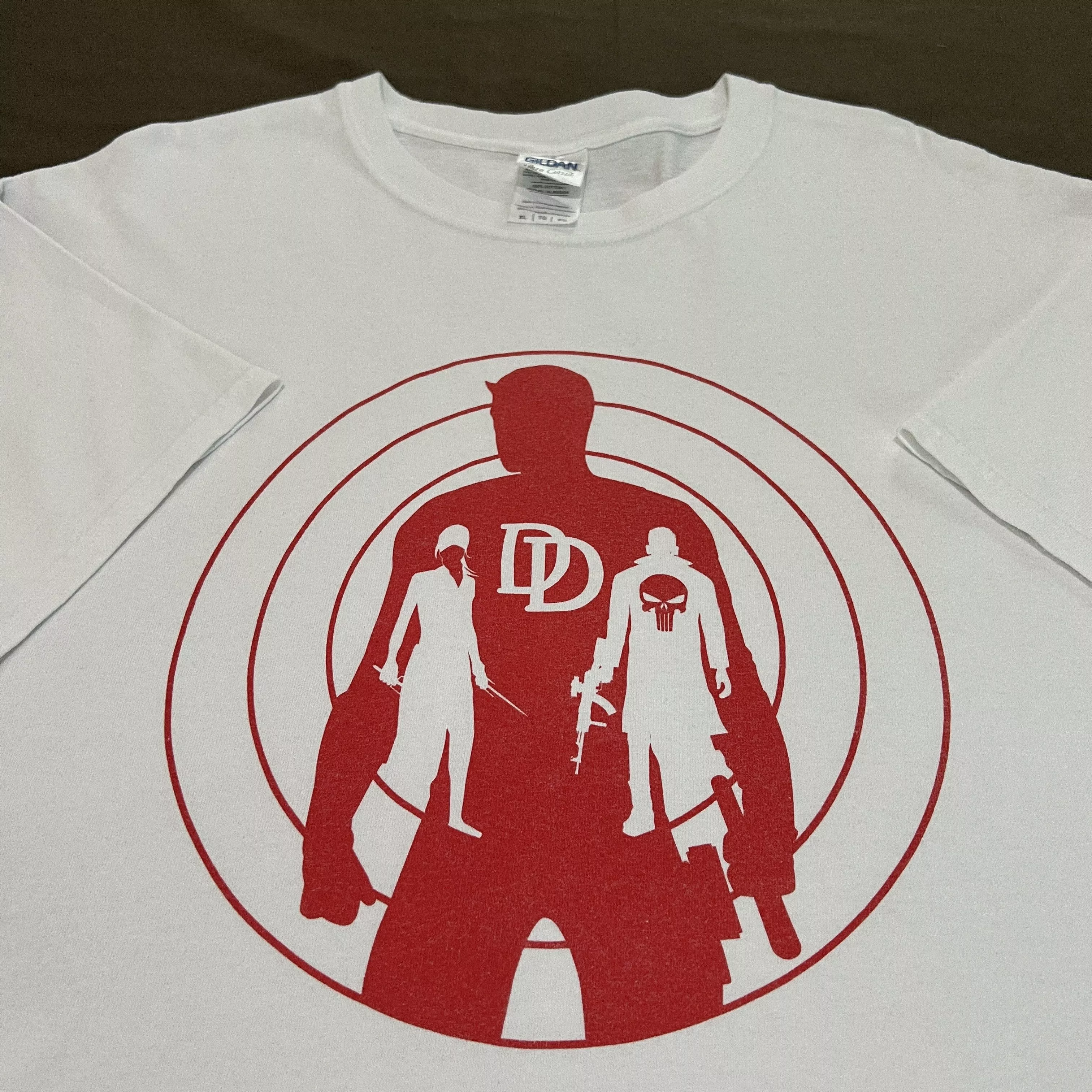 Marvel Comics Short Sleeve T Shirts Marvel Comics × Vintage Vintage Y2K Daredevil Movie Promo Tee XL Elektra punisher White