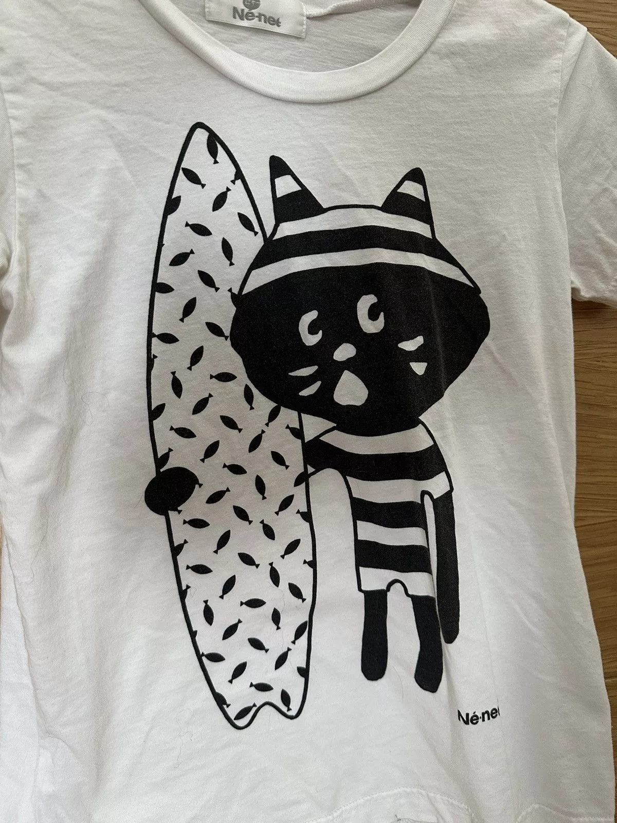 Ne-Net Short Sleeve T Shirts Ne-Net Cat Shirt White