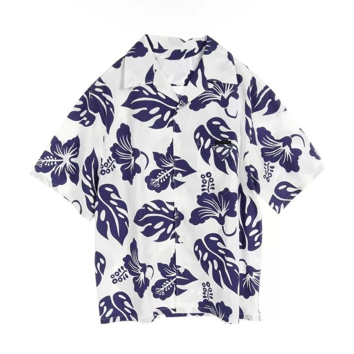 Prada Short Sleeve T Shirts Prada o1la1rc1a0724 Size: XL / UCS414 Shirt in Navy Blue
