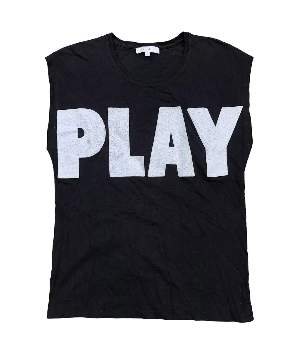 Sandro Short Sleeve T Shirts Sandro Paris Play Sleeveless Tees Black