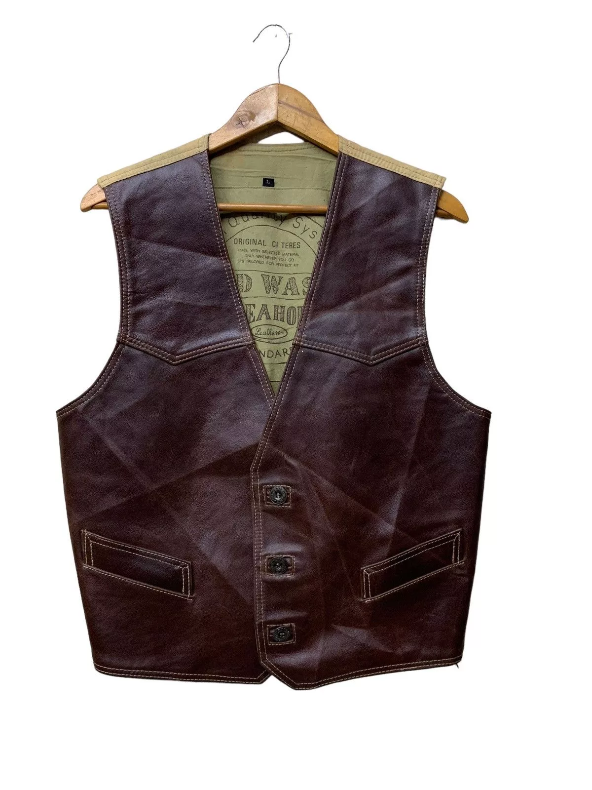 Genuine Leather Vests Genuine Leather × Japanese Brand 🔥SEAHOP GENUINE LEATHER VEST JACKET Brown