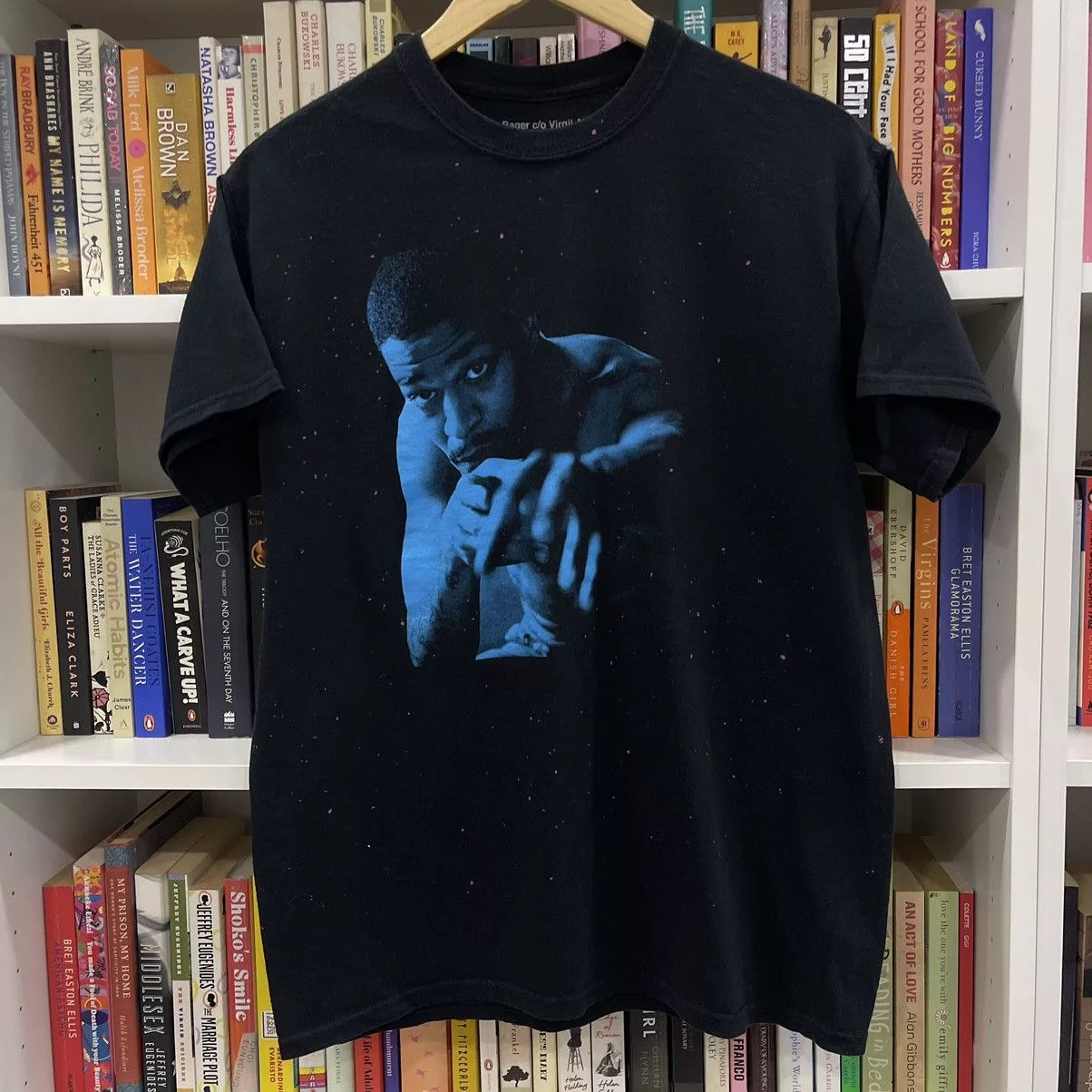 Kid Cudi Short Sleeve T Shirts Kid Cudi × Virgil Abloh Kid Cudi Virgil Abloh Mr Rager Passion, Pain & Demon Slayin Black