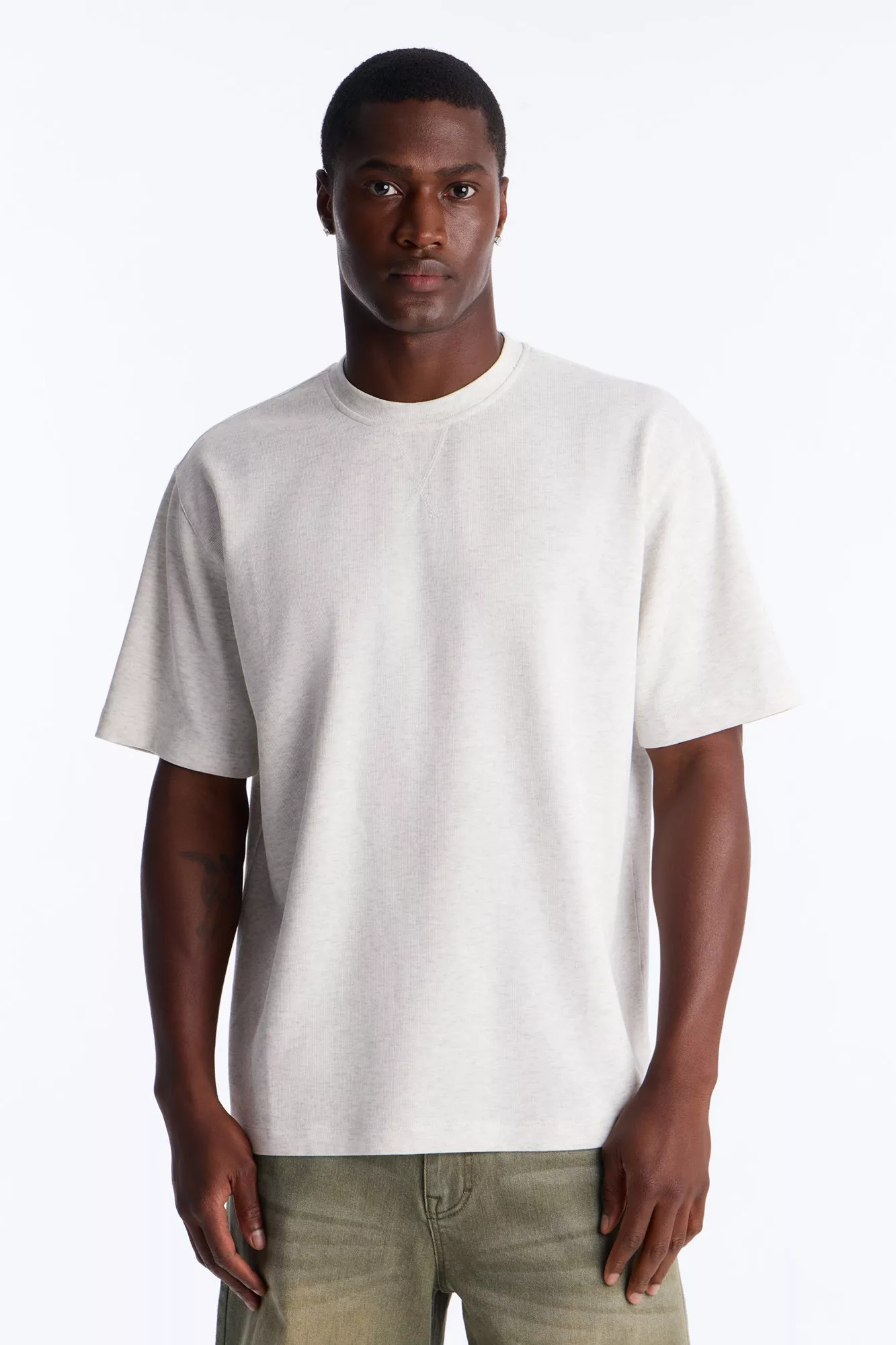 Collegiate Crewneck Tee - Grey