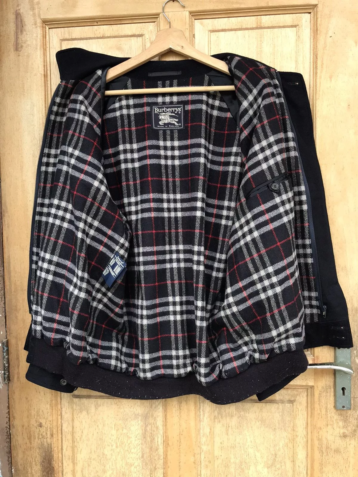 Burberry Bombers BURBERRY Nova Check Jacket Made in England Blue Vintage