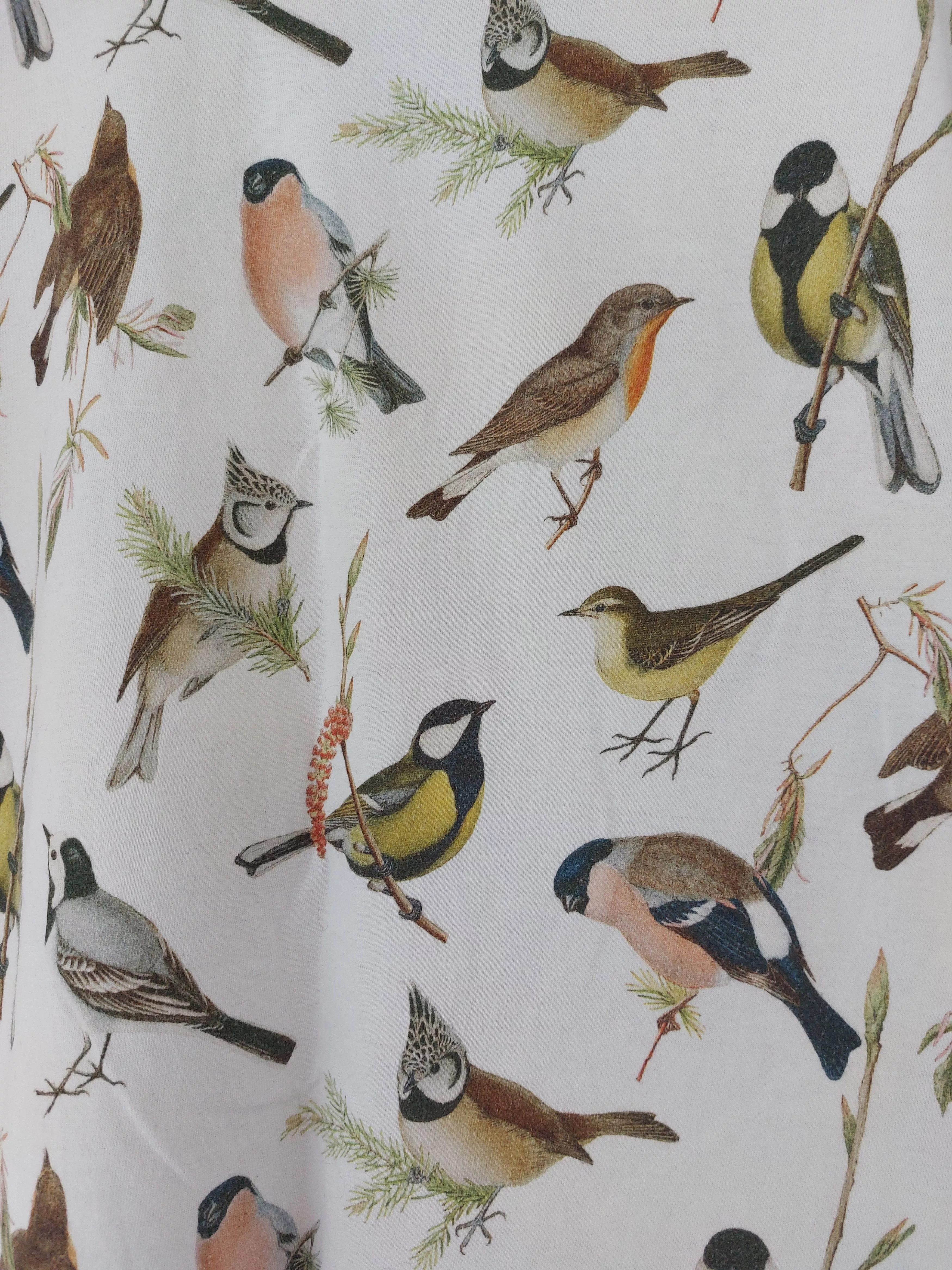 Other Short Sleeve T Shirts Other Dedicated birds T-shirt M organic cotton White Vintage