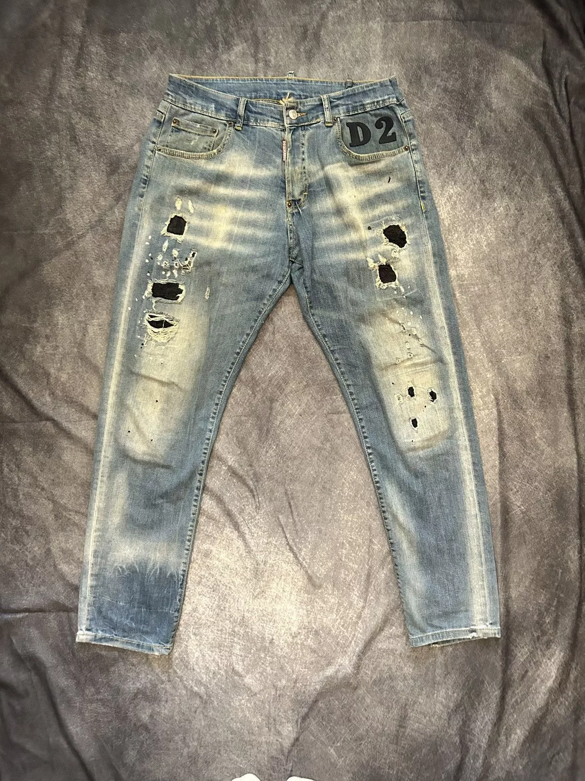 Dsquared2 Denim Dsquared2 DQUARED2 Ripped Denim Jeans Blue