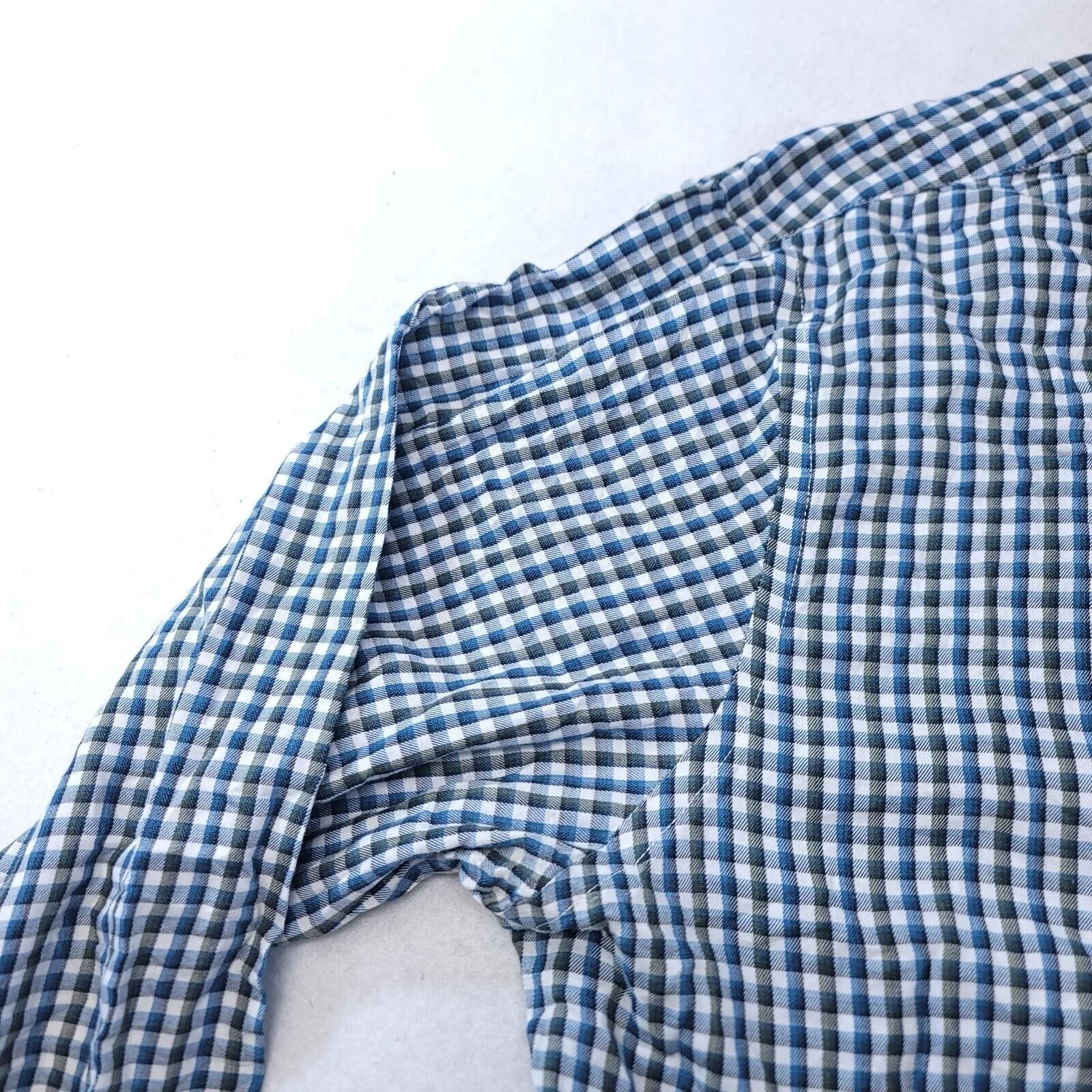 Van Heusen Shirts Button Ups Van Heusen Gingham Flannel Button Up Shirt Mens Size XL Blue