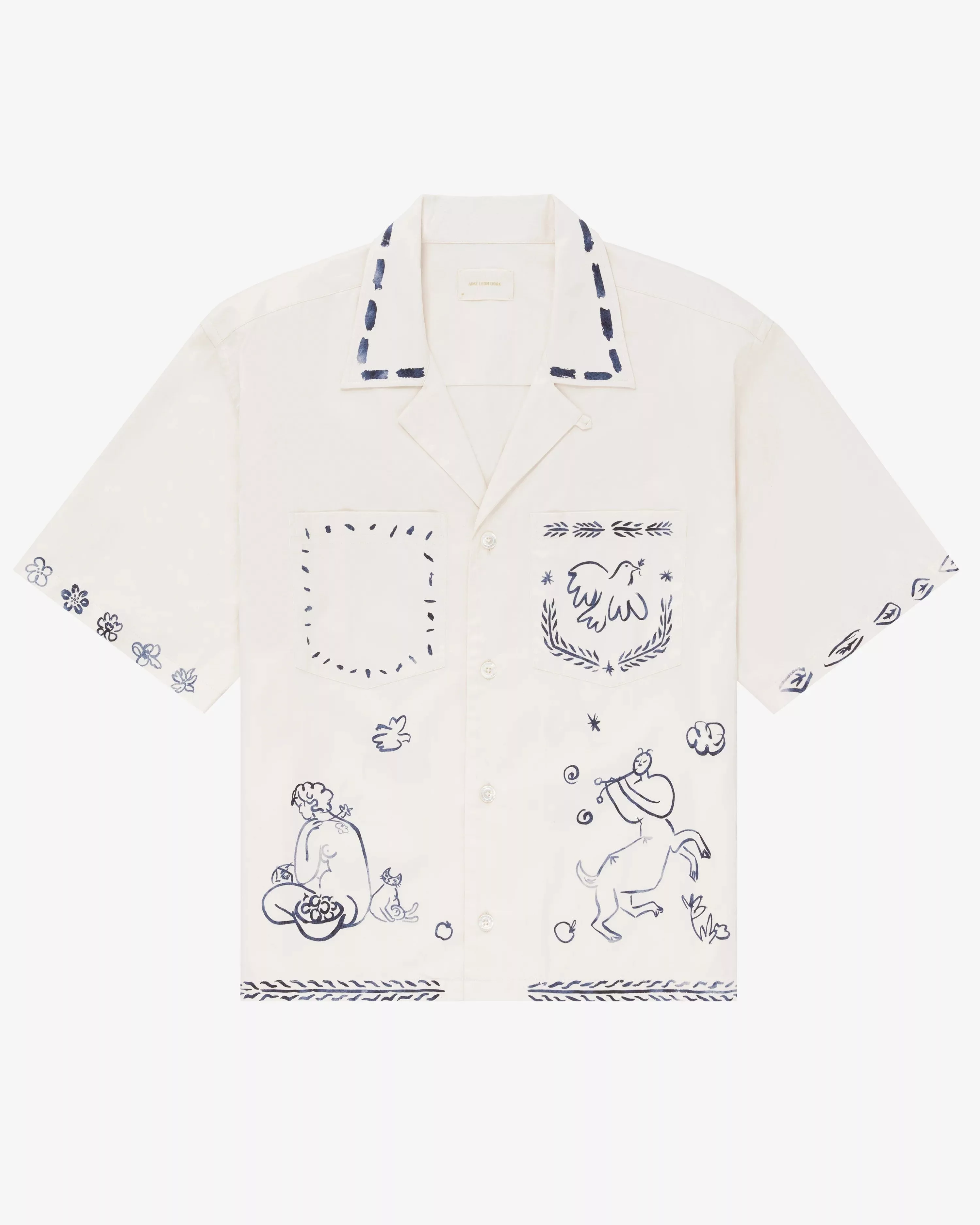 Aime Leon Dore Shirts Button Ups Aime Leon Dore Lesvos Cropped Camp Shirt White