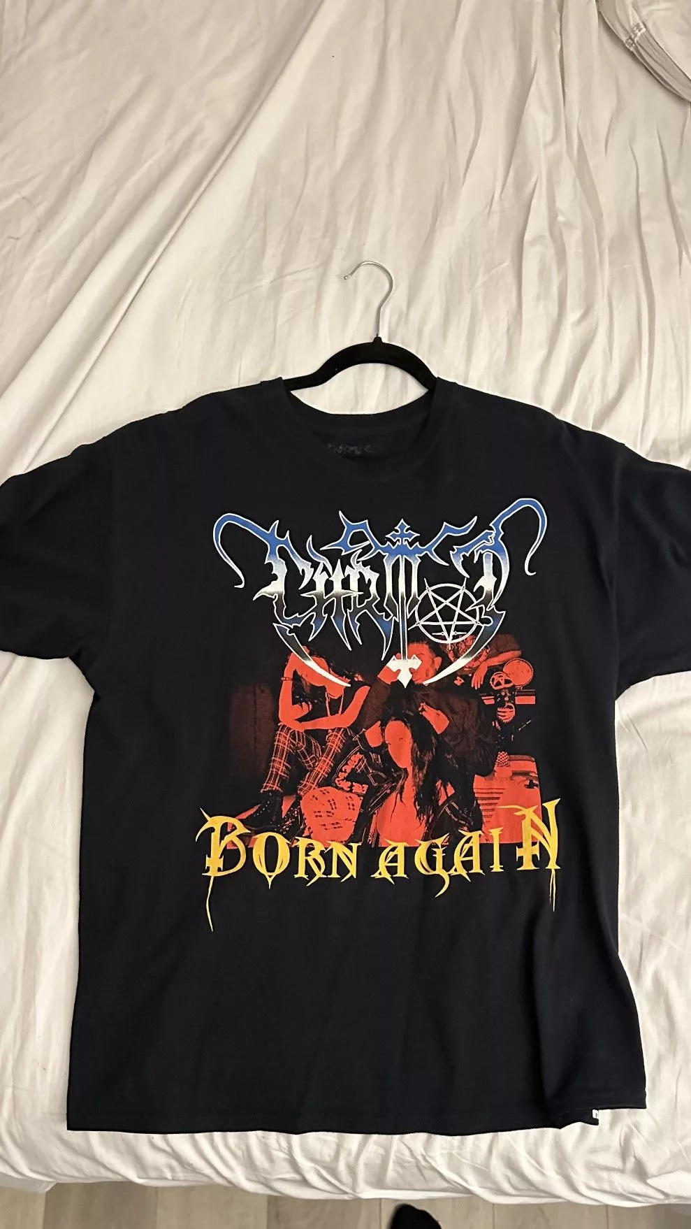 A$AP Rocky Short Sleeve T Shirts A$AP Rocky × Playboi Carti Playboi Carti Born Again Archive Merch Shirt Black Streetwear
