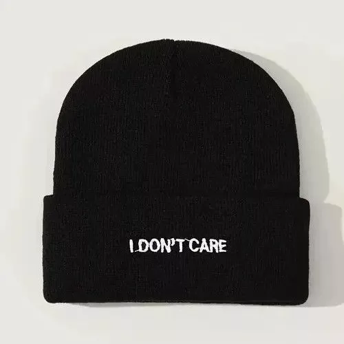 Designer Hats Designer I don’t care knitted Hat Black Streetwear