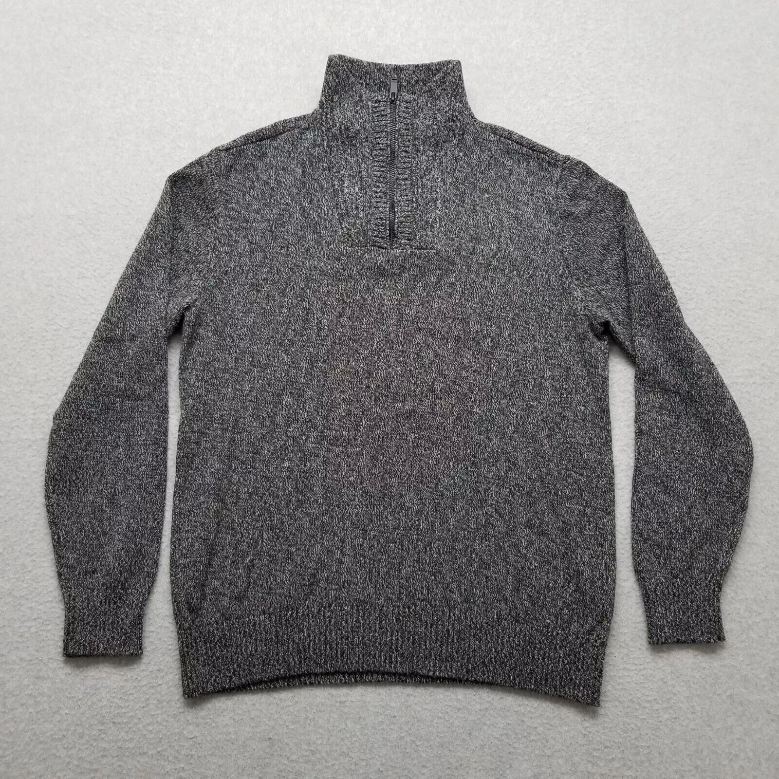 Calvin Klein Sweaters Knitwear Calvin Klein Sweater Men Medium Pullover Mock Neck Zip Gray