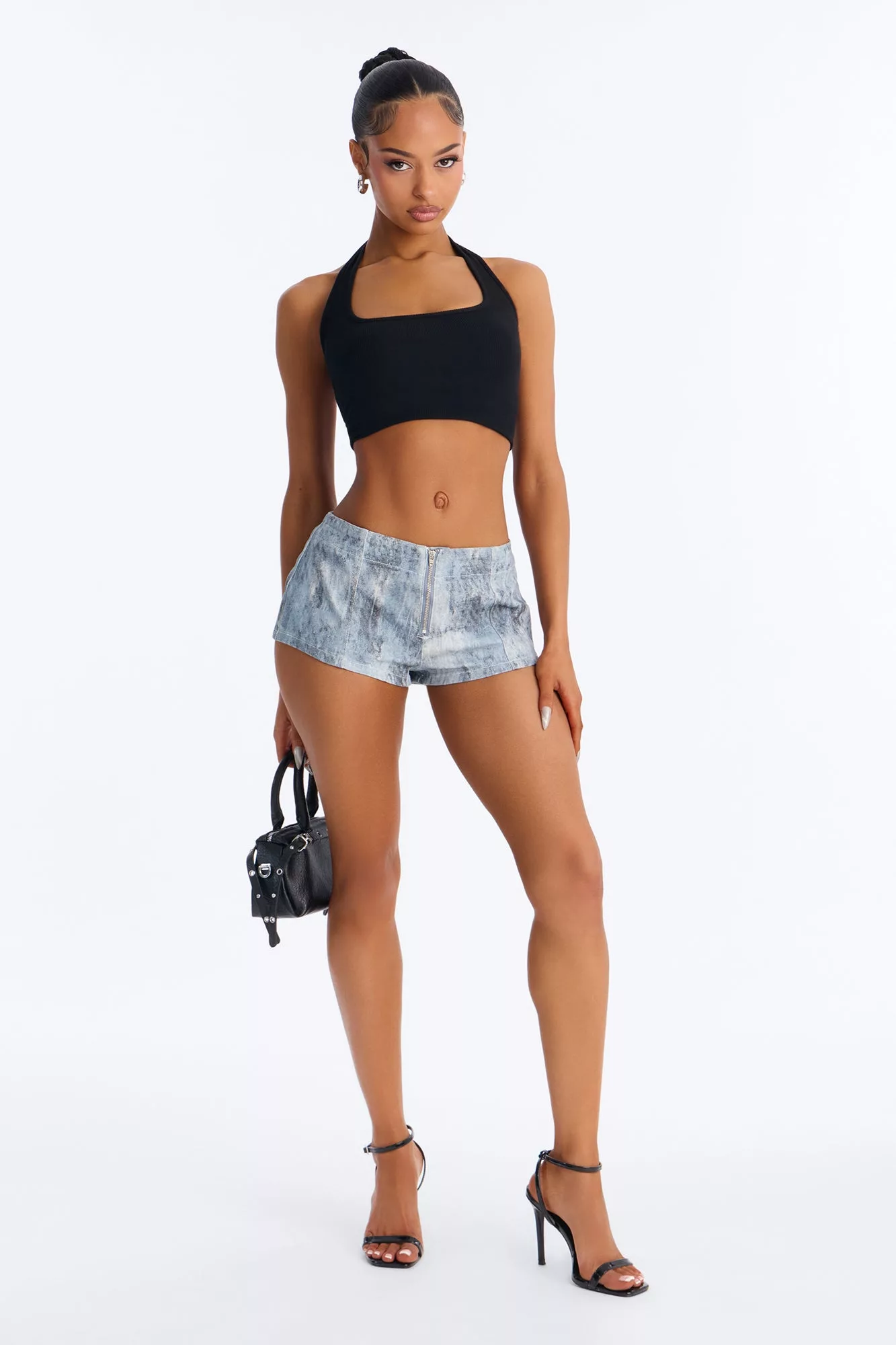 Cassie Twill Micro Short - Blue/combo