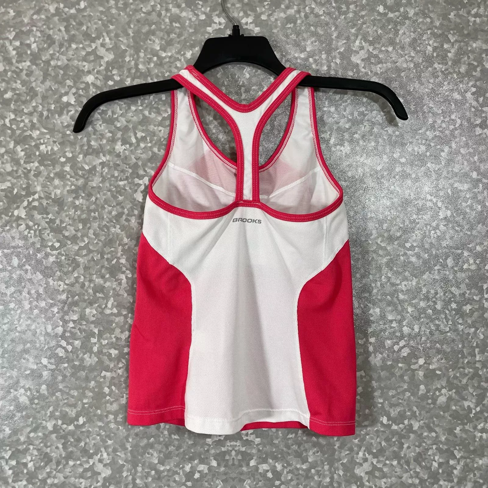 Brooks Tank Tops Brooks Pink & White Racerback Running Tank Top - Size Medium