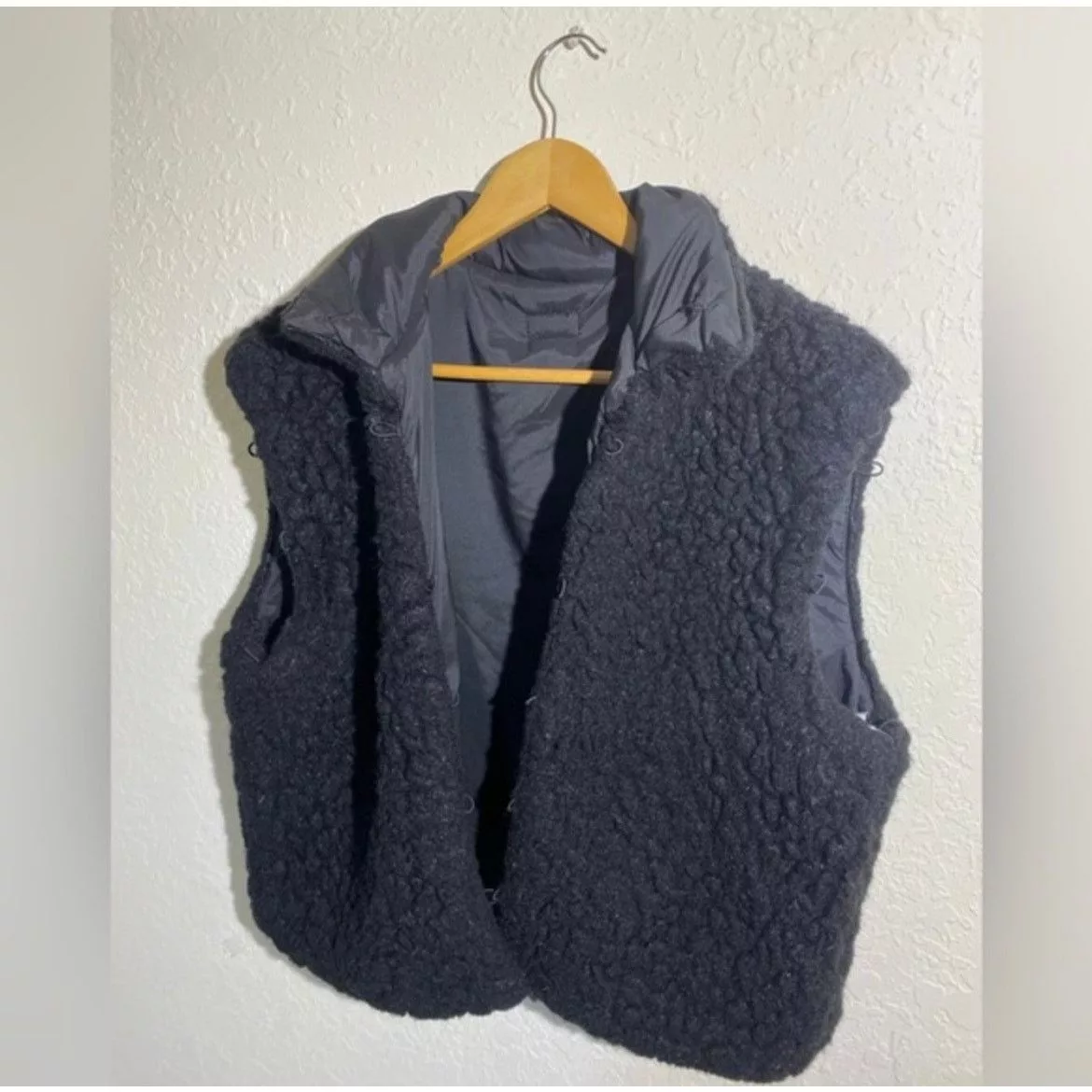 MOTHER Jackets NWOT Rare MOTHER‎ DENIM Black Sherpa Vest ( S )