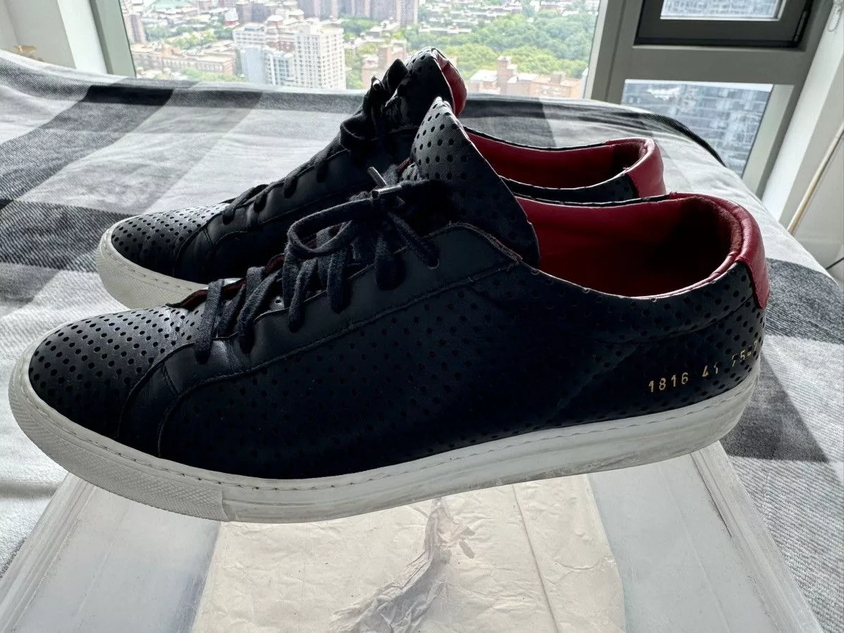 Common Projects Low Top Sneakers Common Projects Black Leather perforated Low top sz 41