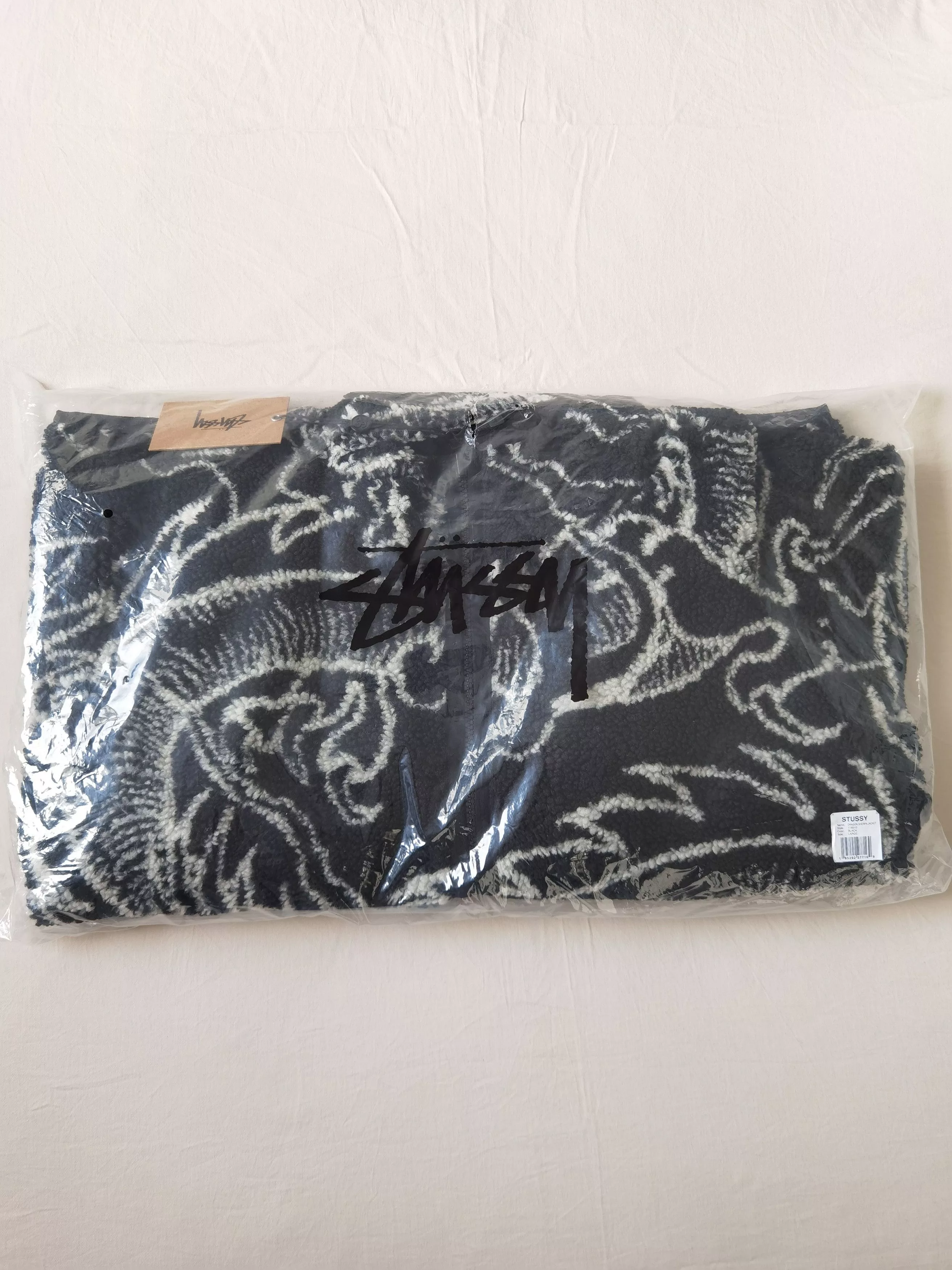 Stussy Heavy Coats Stussy Dragon Sherpa Jacket Black