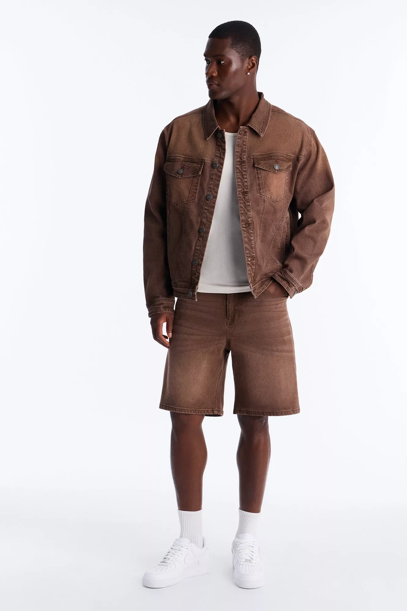 Essential Hue Relaxed Denim Short - Brown