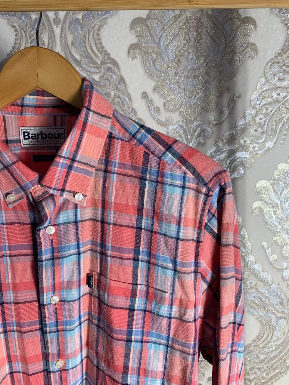 Barbour Shirts Button Ups Barbour × Vintage VERY RARE BARBOUR OXFORD CHECK 3 TAILORED SHIRT RETRO Y2K Pink Streetwear