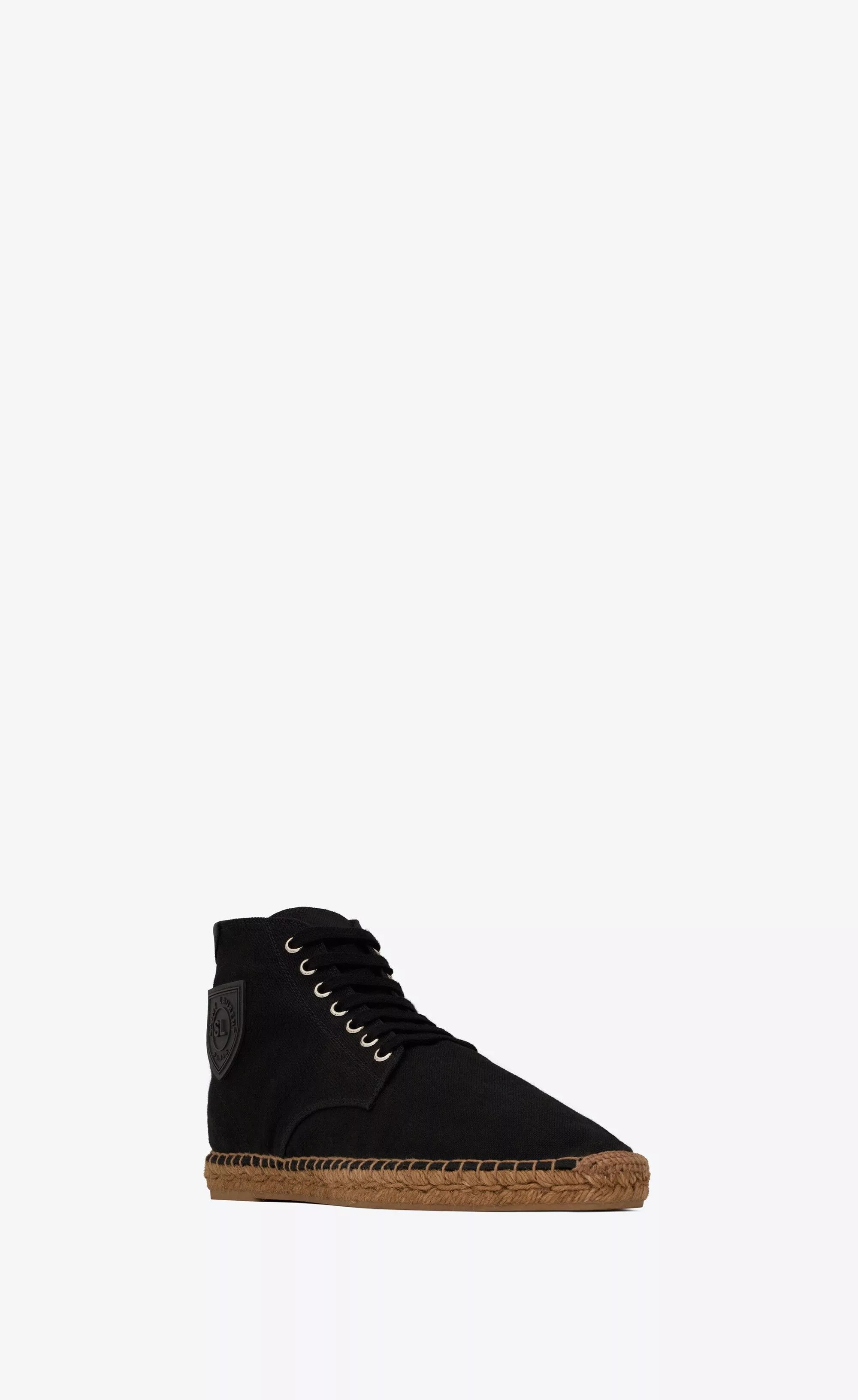 Saint Laurent Paris Hi Top Sneakers Saint Laurent Paris o1s1wg110724 Damon High-Top Espadrilles in Canvas in Black