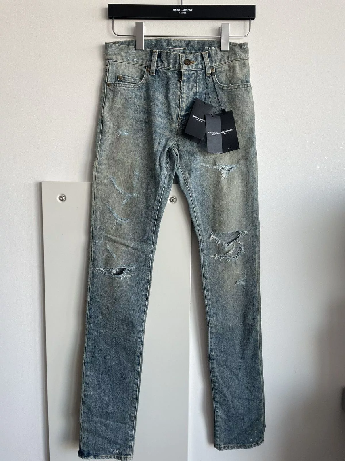 Hedi Slimane Denim Hedi Slimane × Saint Laurent Paris × Yves Saint Laurent Sold Extremely Rare Brand NEW Runway Hedi Trash Crash Denim Blue