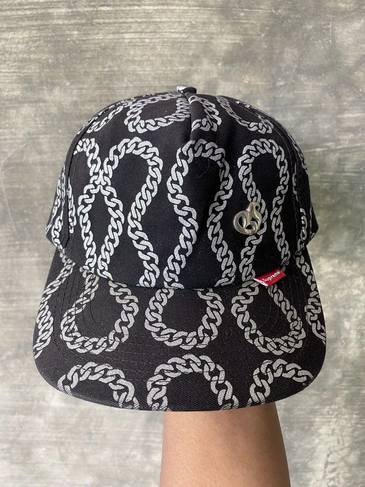Supreme Hats 90s Supreme Chain Cuban Cap Black