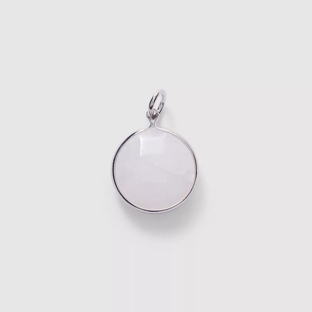 Round Crystal Quartz Charm