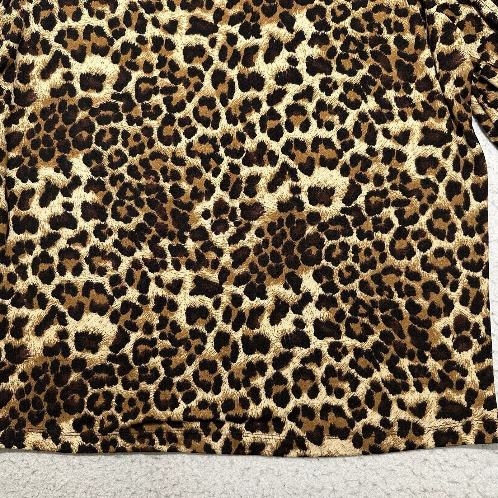 Chicos Blouses Chicos Large Brown Leopard Print Exposed Shoulder Blouse