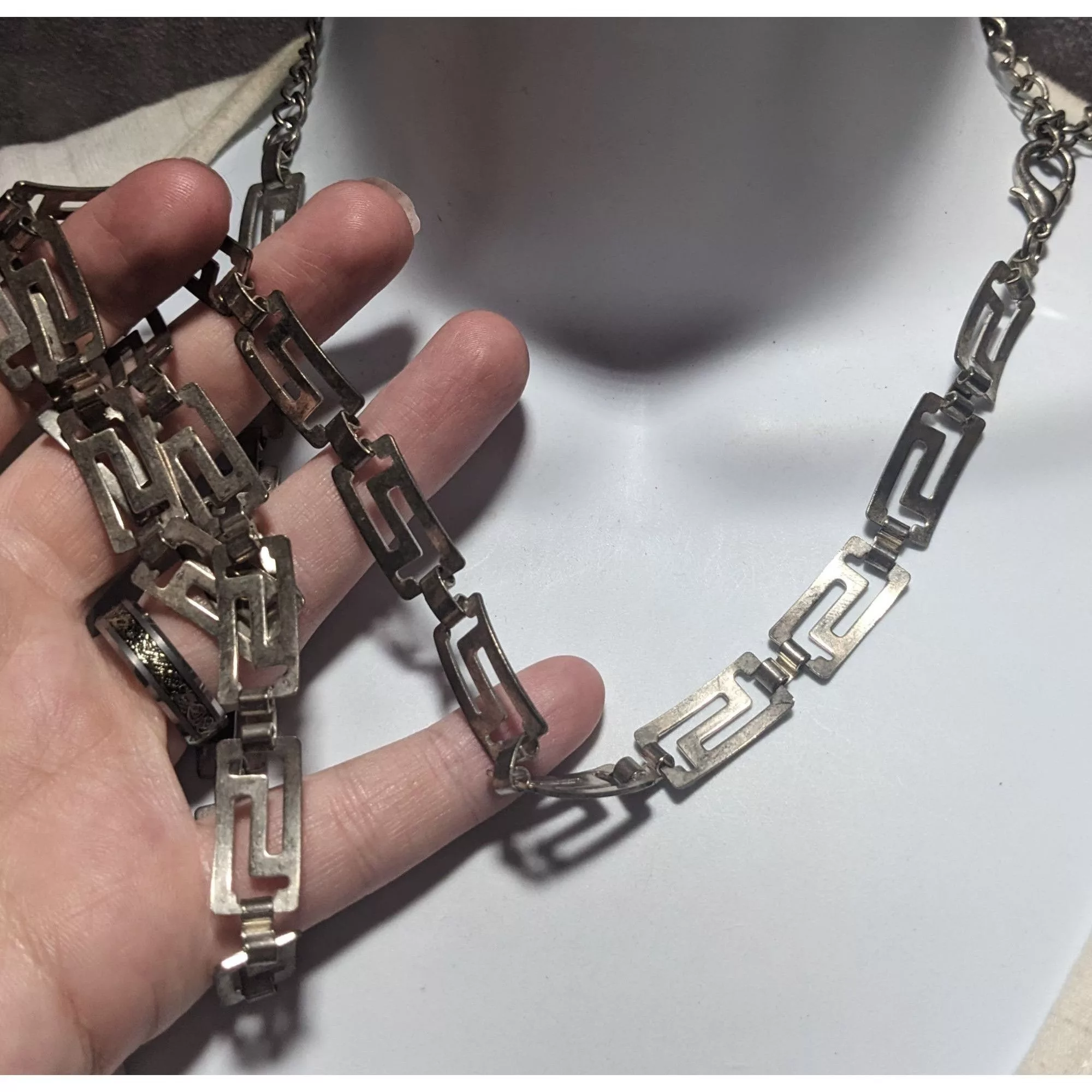 Other Necklaces Other Retro Silver Grecian Link Chain Necklace