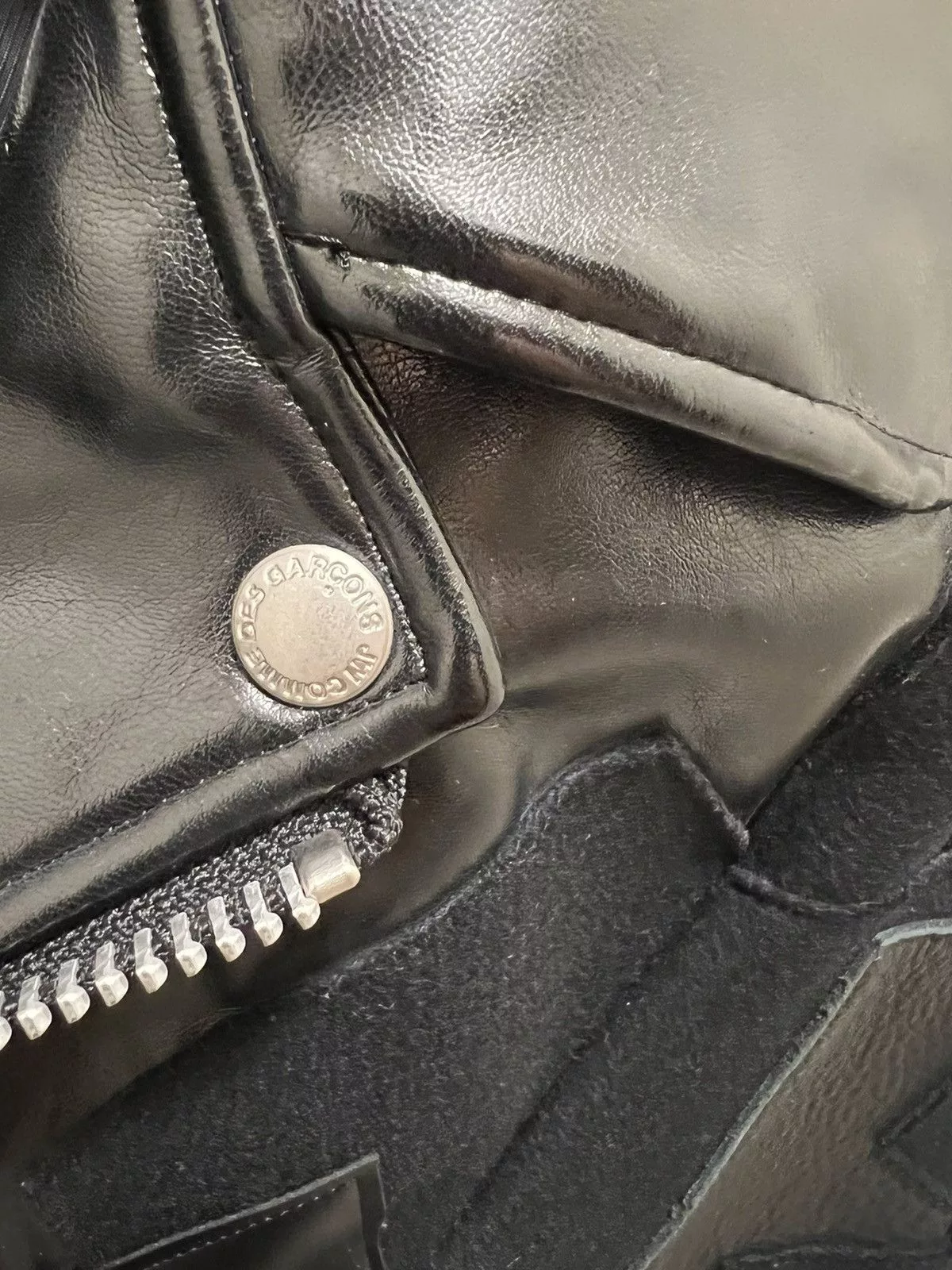 Comme des Garcons Leather Jackets Comme des Garcons × Junya Watanabe Junya Watanabe AD14 Runway Leather Jacket Black