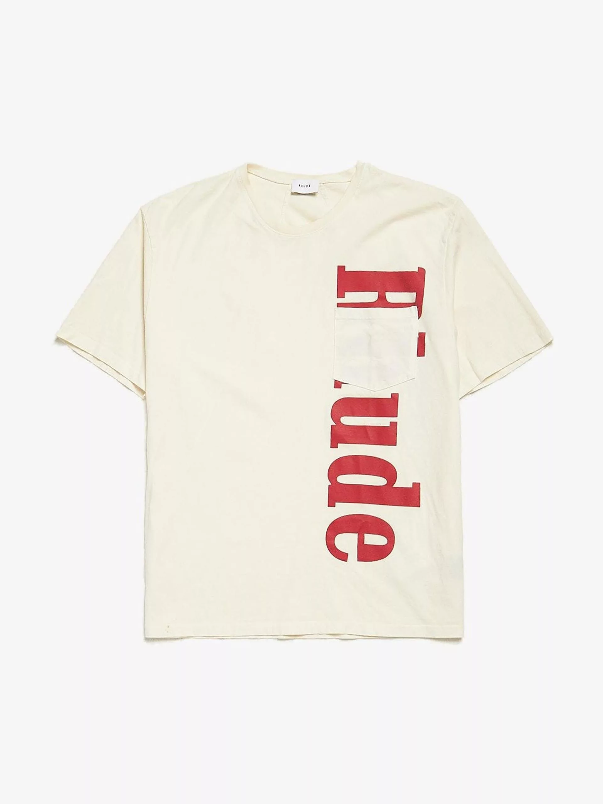 Rhude Short Sleeve T Shirts Rhude Milk Big Logo Printed Cotton T Shirt Multi