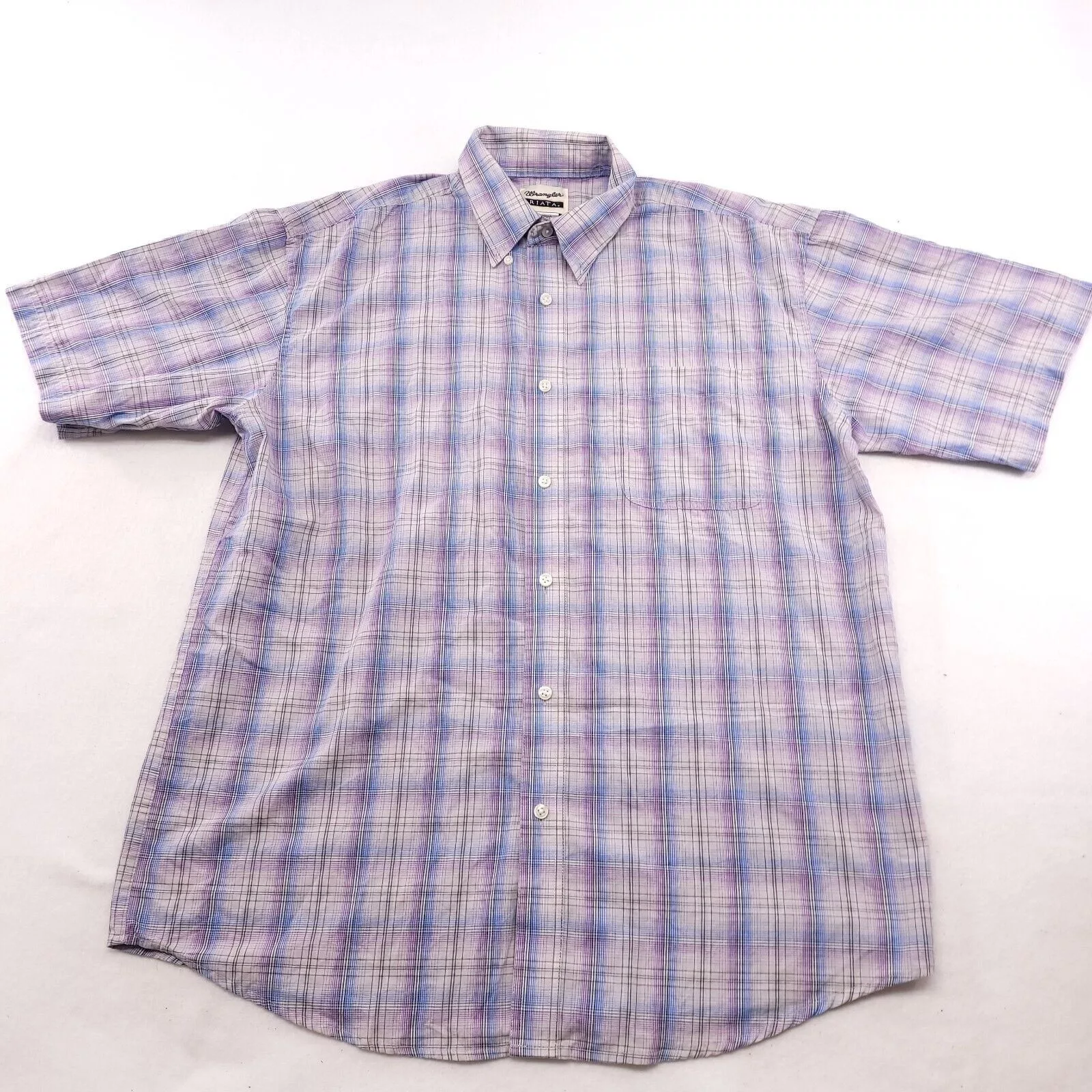 Wrangler Shirts Button Ups Wrangler Casual Button Up Shirt Men Size Extra Large XL Blue