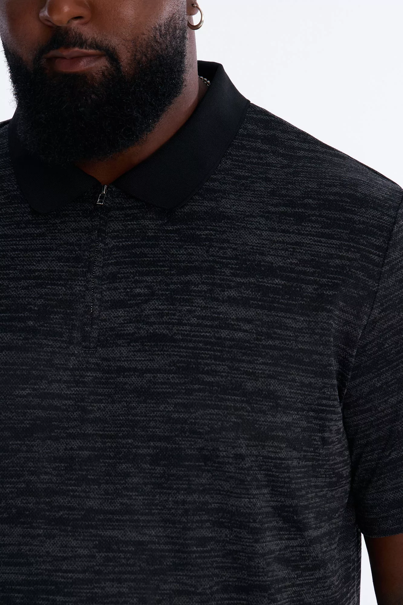 Modern Quarter Zip Polo - Black