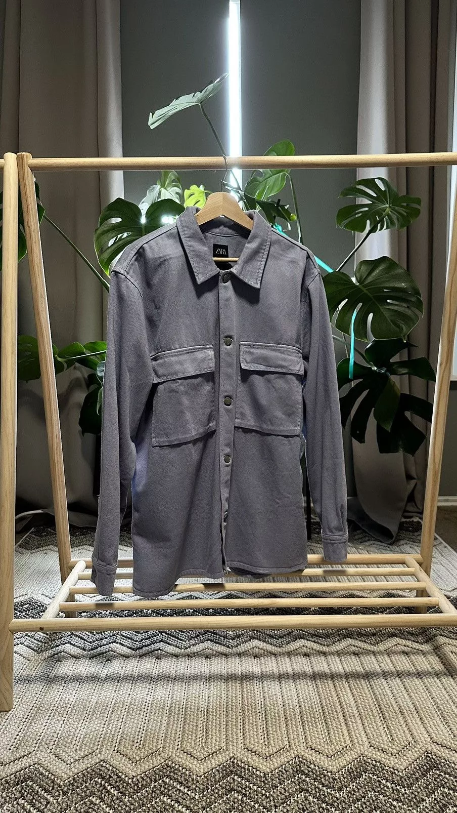 Zara Shirts Button Ups ZARA Utility Button Down Blue
