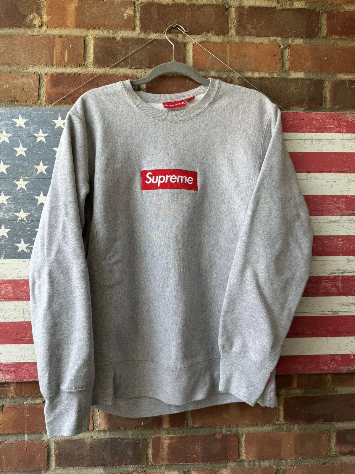Supreme Light Jackets Supreme Box Logo Crewneck Gray