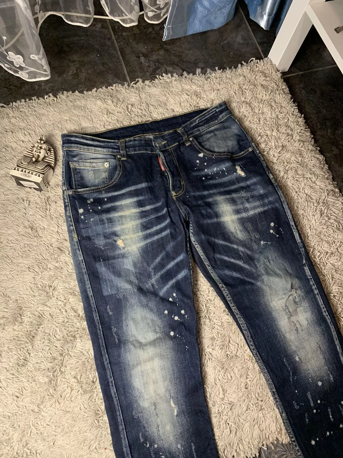 Dsquared2 Denim Dsquared2 × Vintage Dsquared2 distressed denim pants Blue Streetwear