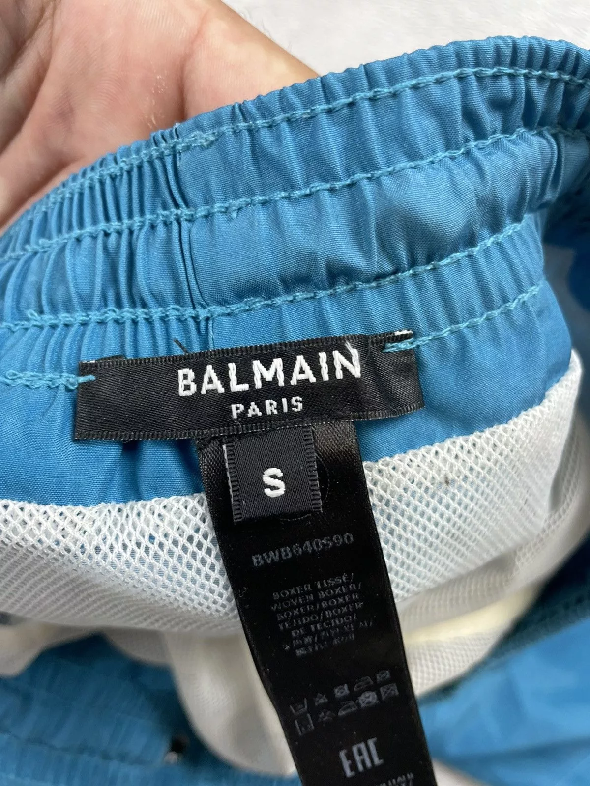 Balmain Swimwear Balmain blue basic logo print swim shorts trunks Small