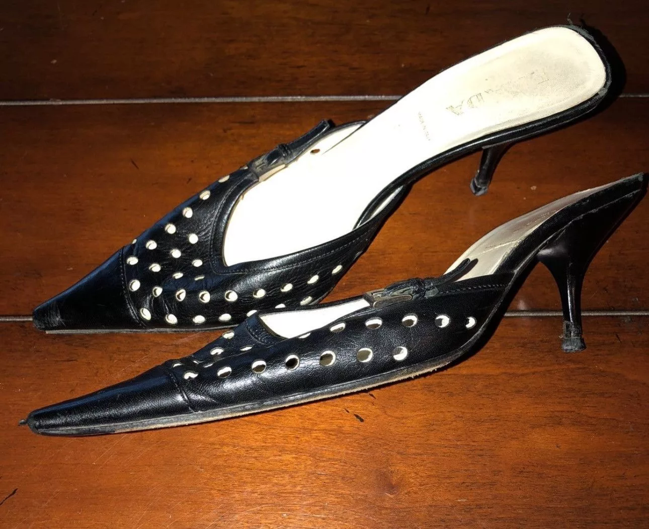 Prada Mules Vintage Prada kitten heels Black