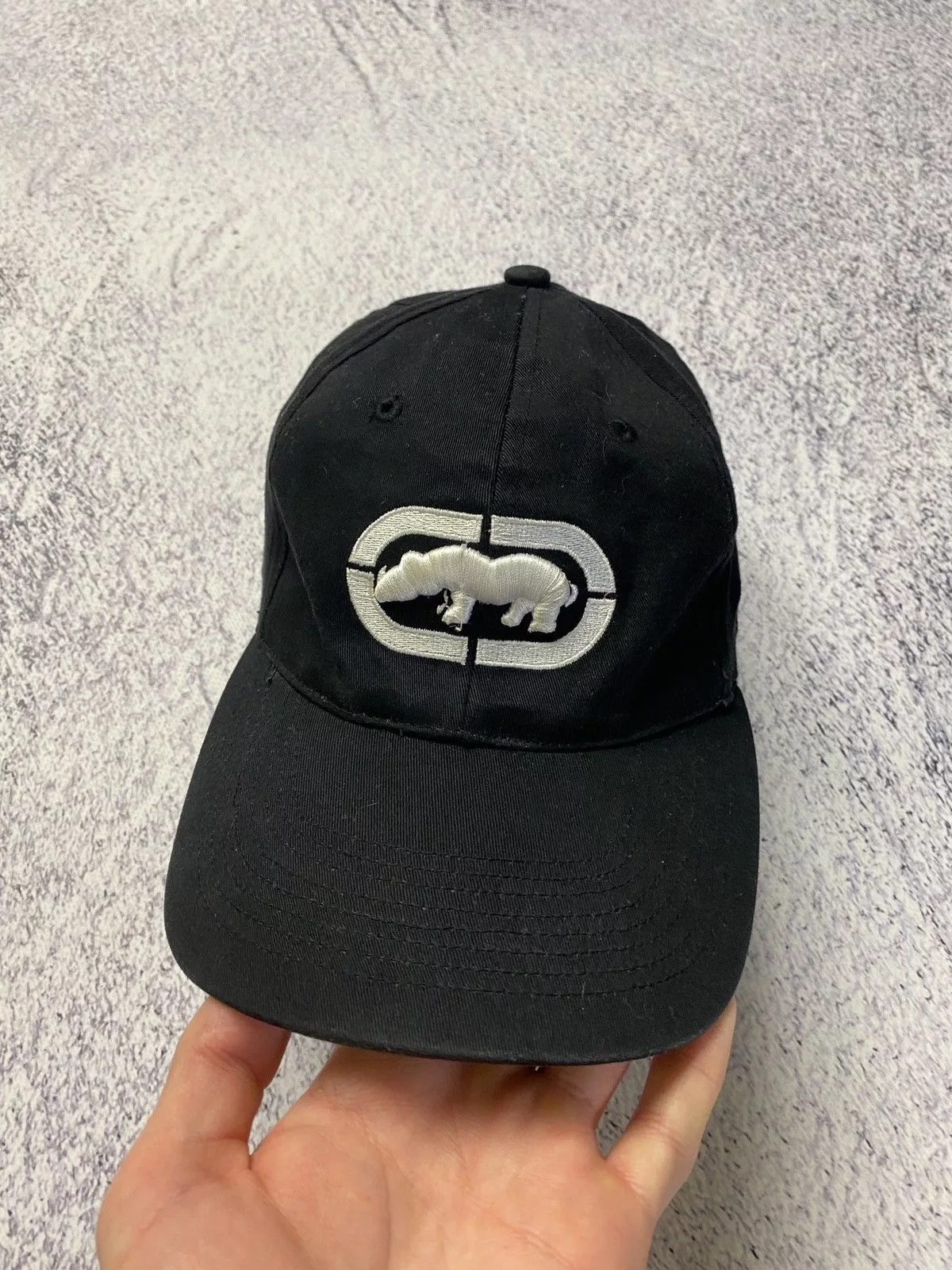 Ecko Unltd. Hats Ecko Unltd. × Vintage Vintage Ecko Unltd. Marc Ecko Big Logo FlexFit Cap Hat Rap Black Streetwear