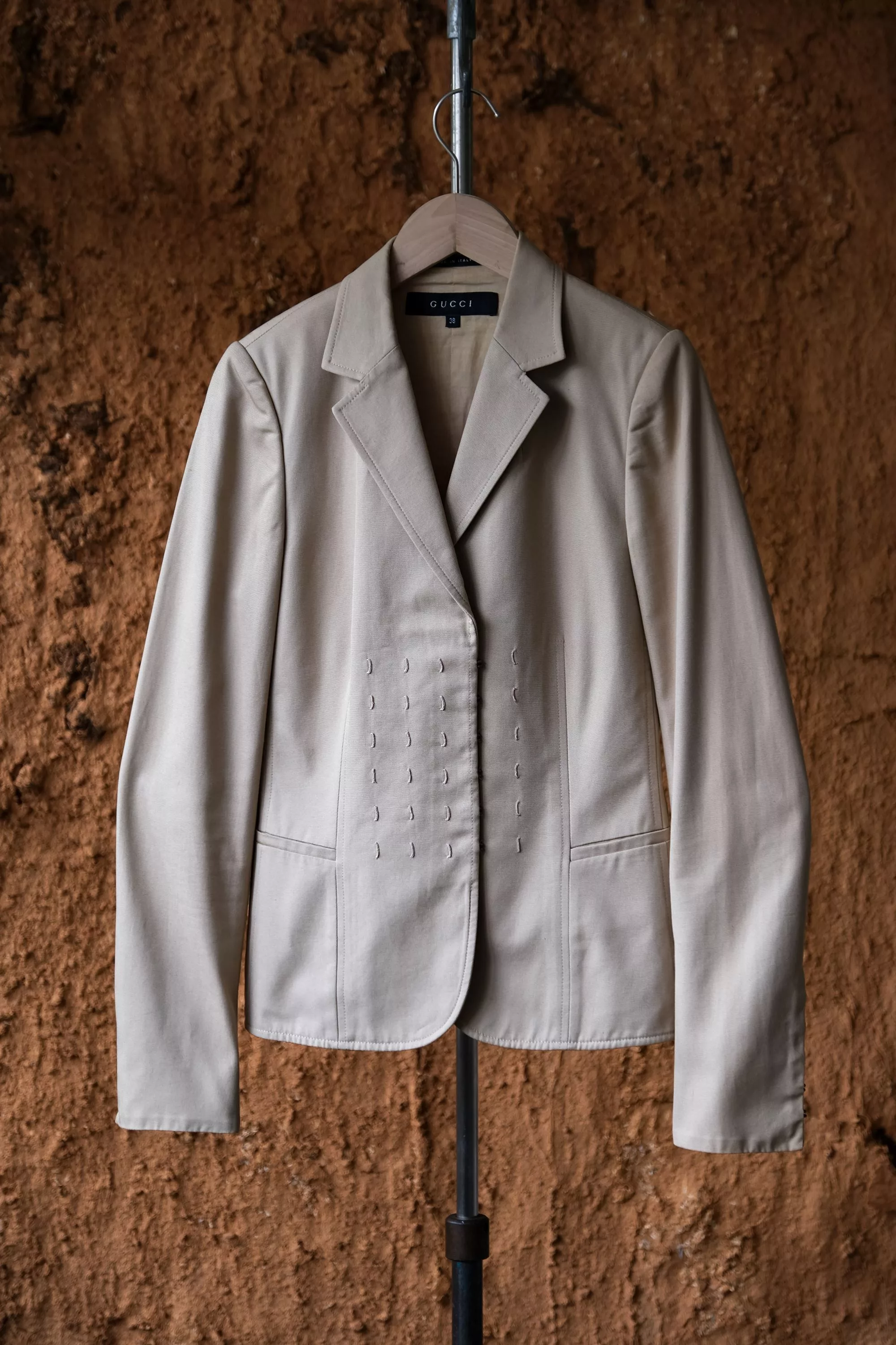 Gucci Jackets Gucci by Tom Ford 2002 Hook & Eye Cotton Jacket Beige Luxury