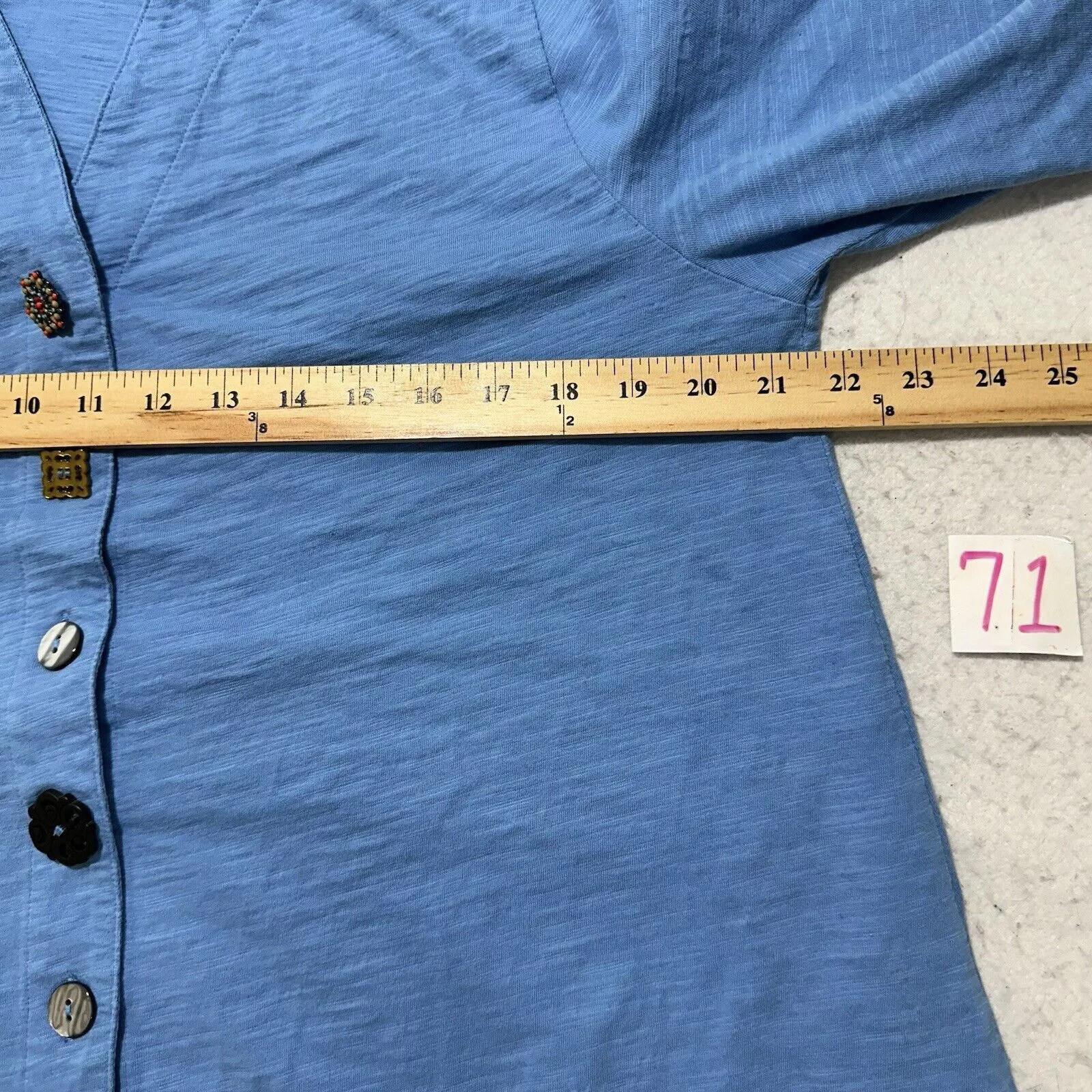 Other Blouses Other Soft Surroundings XL Blue Danielle Button Front Tunic Blouse