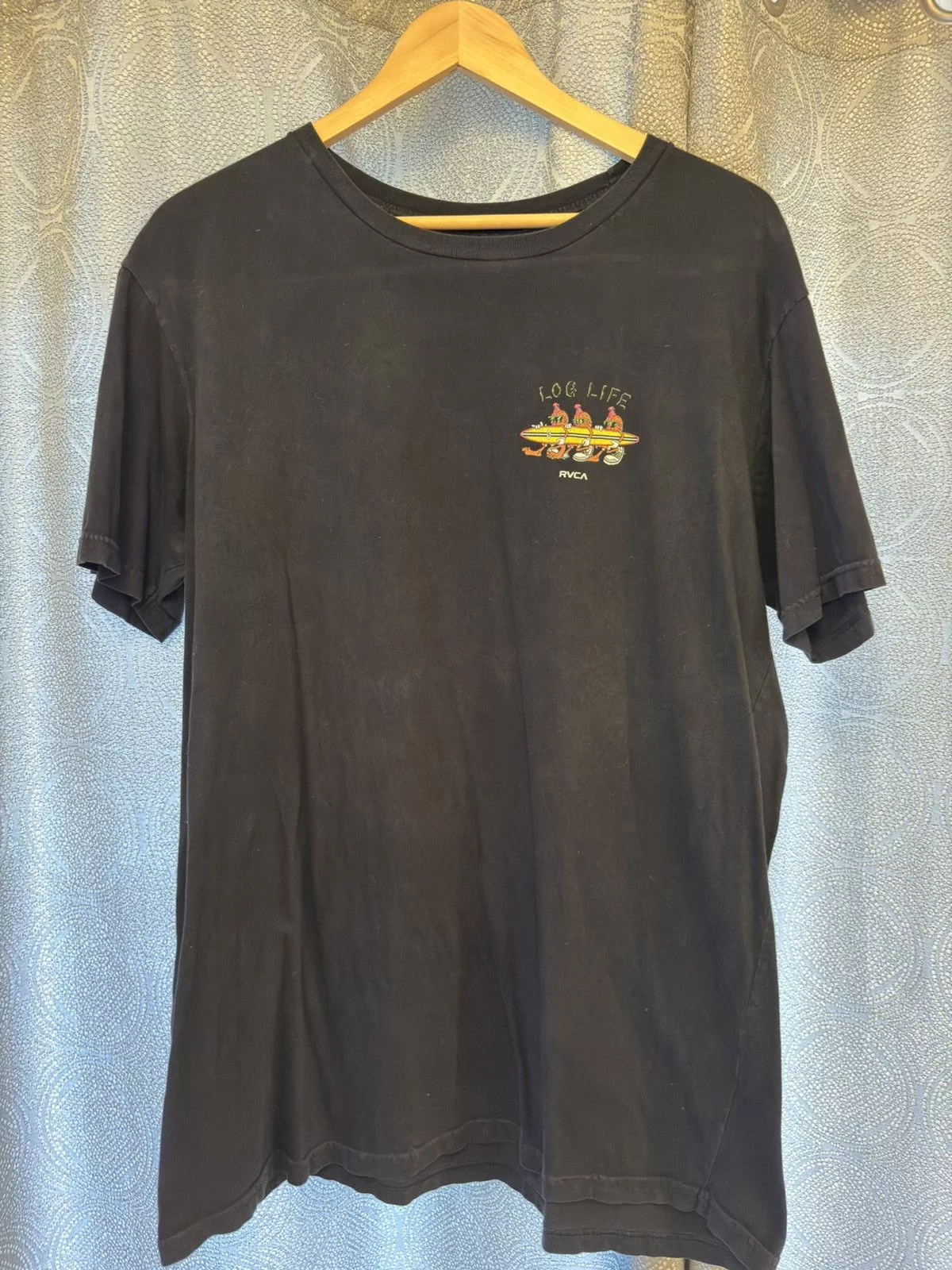 RVCA Short Sleeve T Shirts RVCA Log Life T-Shirt (Tee) Black