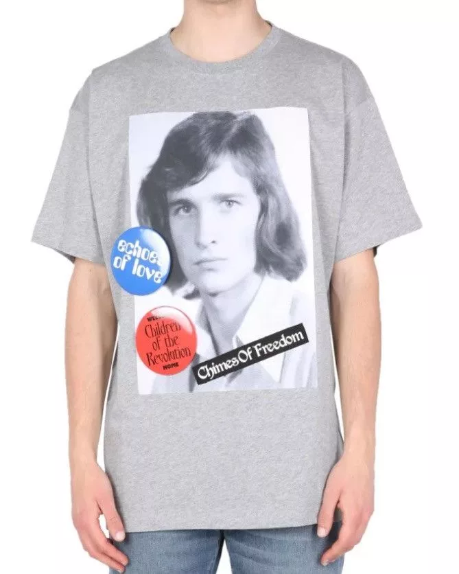 Raf Simons Short Sleeve T Shirts Raf Simons RAF CHIMES OF FREEDOM T SHIRT XL Gray