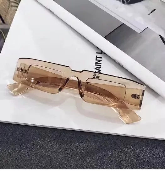 Designer Sunglasses Designer × Vintage Retro square glasses with small frames Blue Streetwear