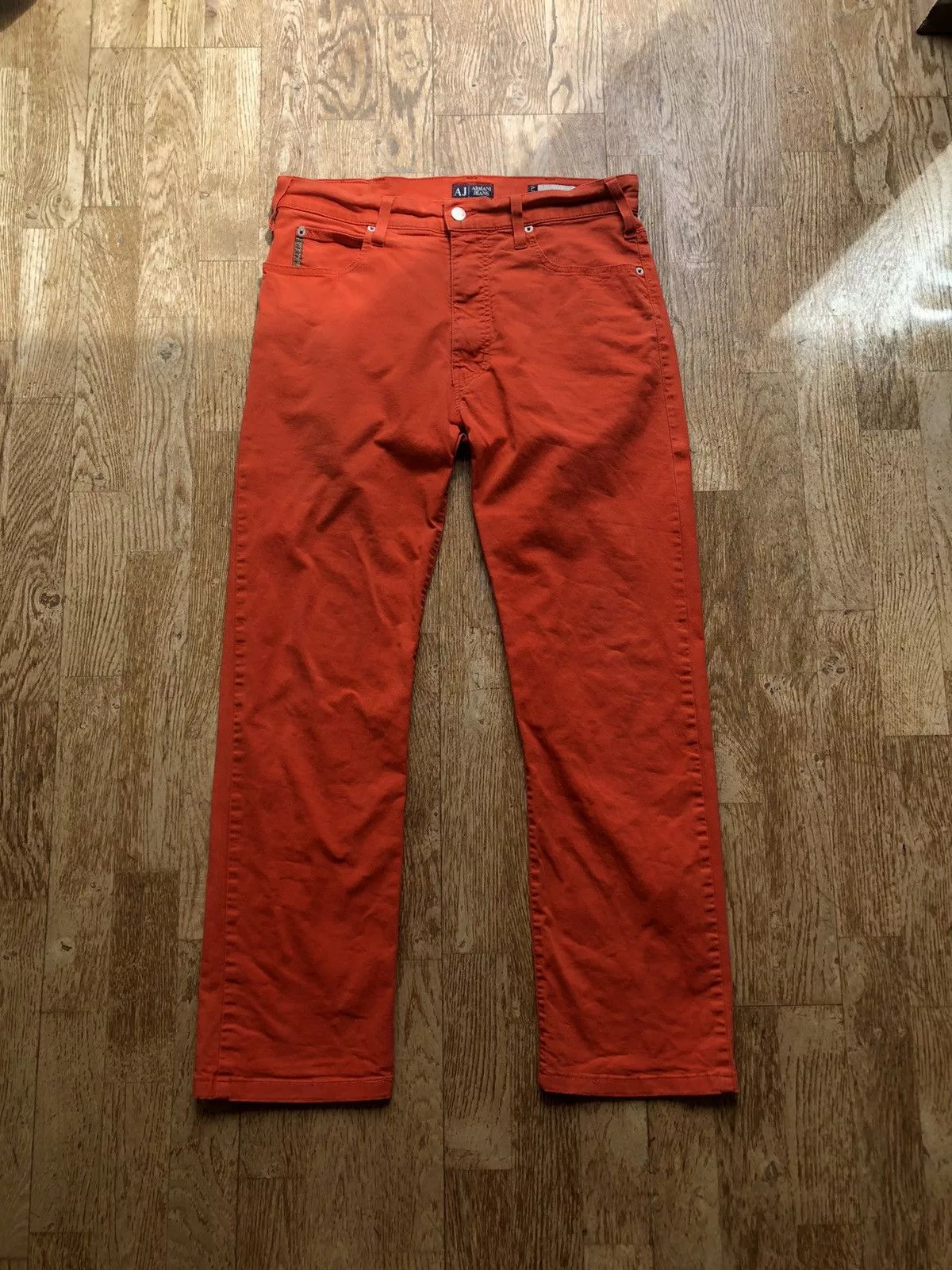 Armani Casual Pants Armani × Vintage RARE VINTAGE ARMANI JEANS COMFORT FIT QUALITY PANTS Orange Streetwear
