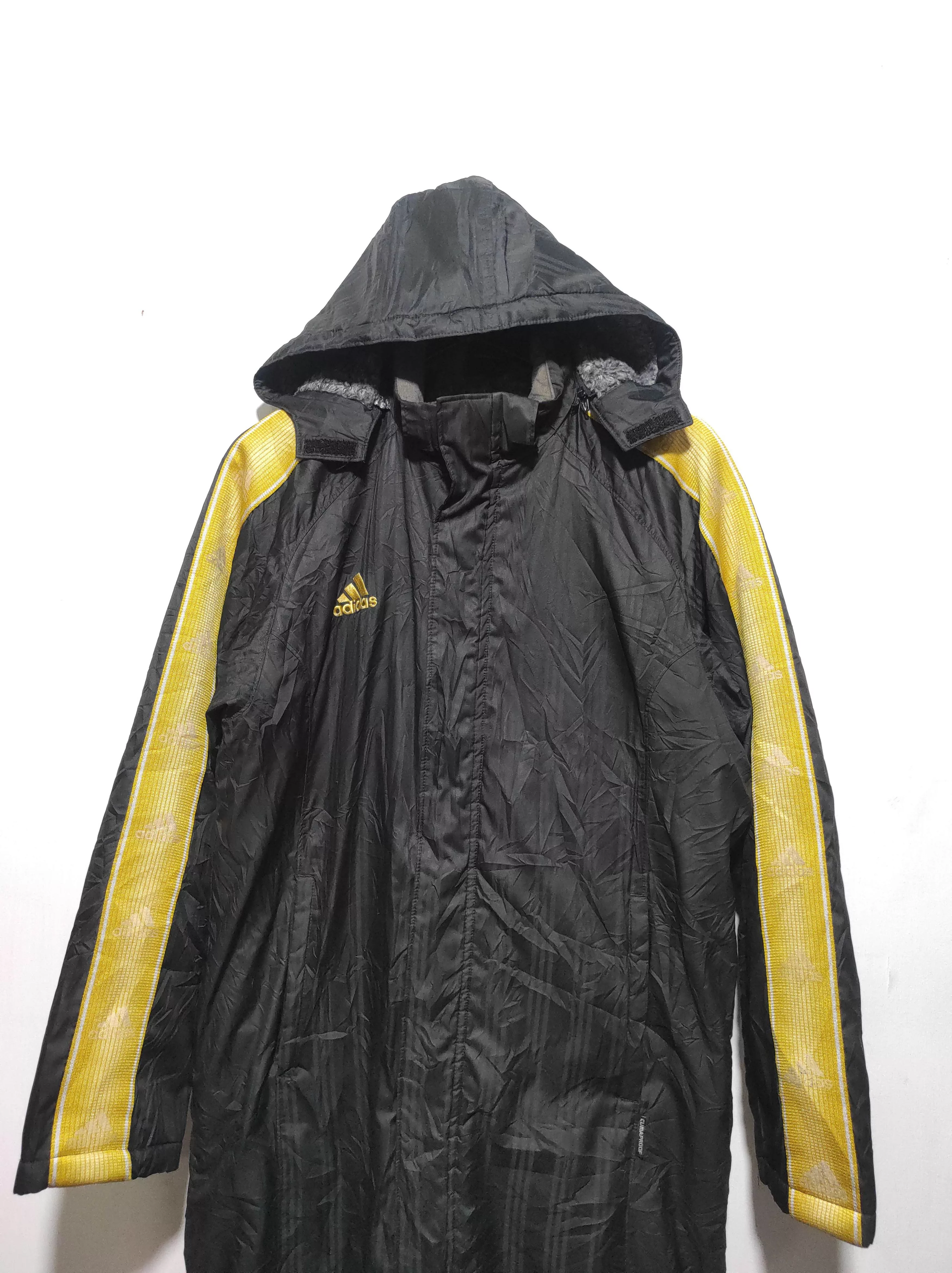Adidas Heavy Coats Vintage Adidas Long Jacket Black